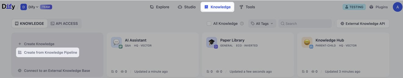 Create Knowledge Pipeline