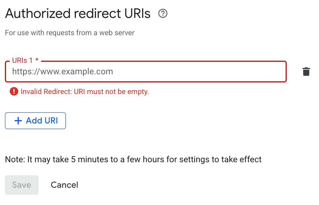 OAuth Google リダイレクト URI