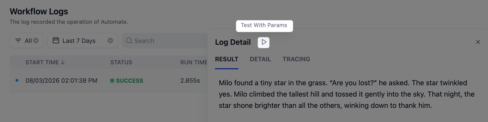 Test With Params