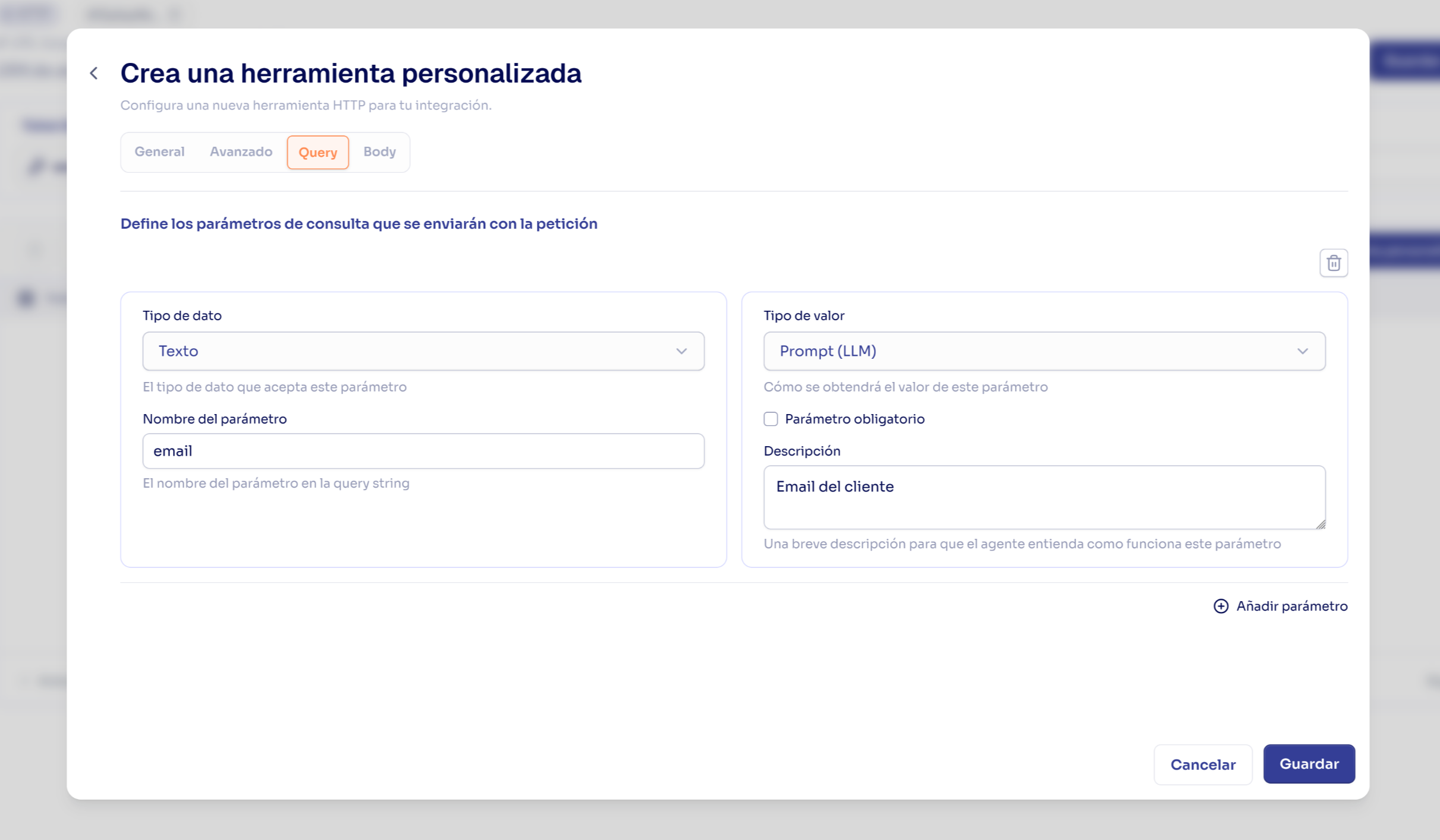 JSON body configuration for the search customer tool with customer_id parameter
