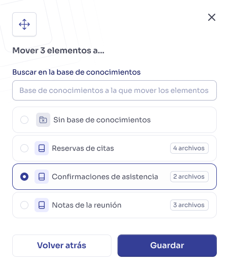 Move knowledge bases modal