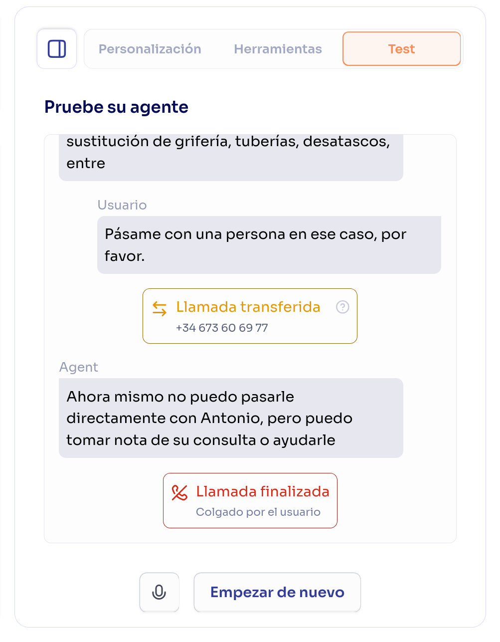 Image of the agent editor menu