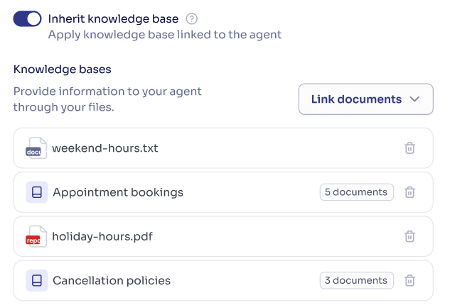 Knowledge bases in node