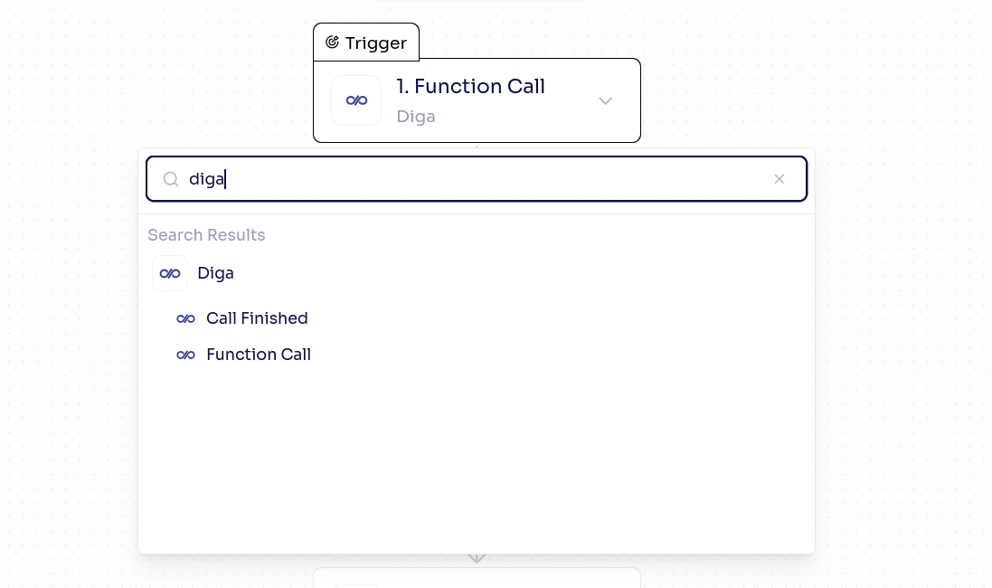 Trigger selection in the workflow builder