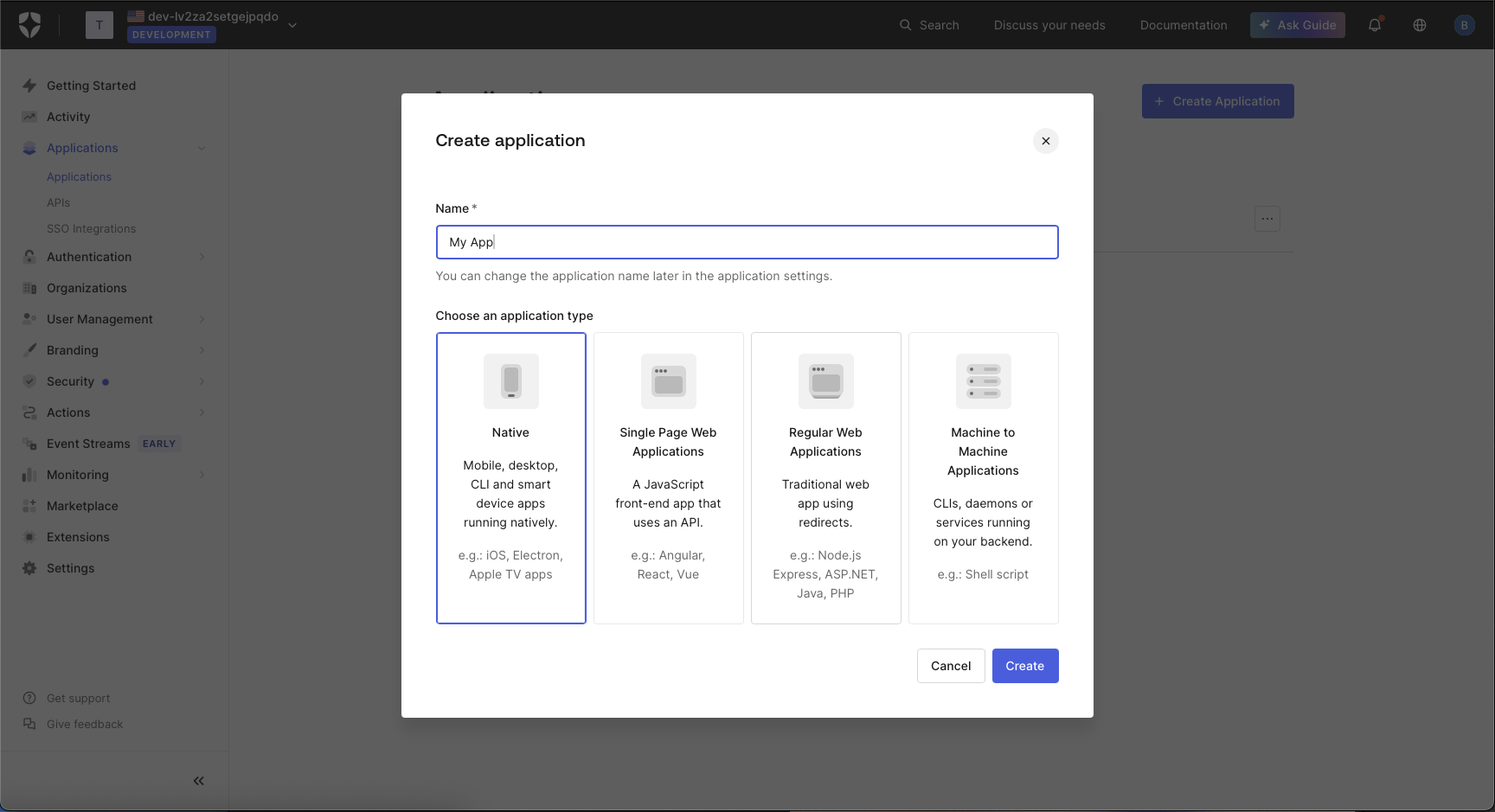 Create Application