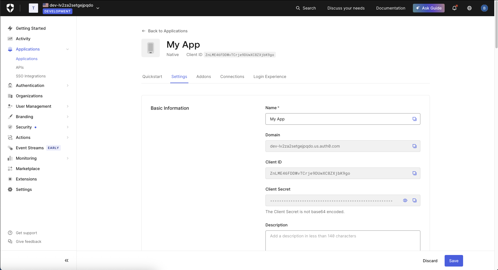 Application Result