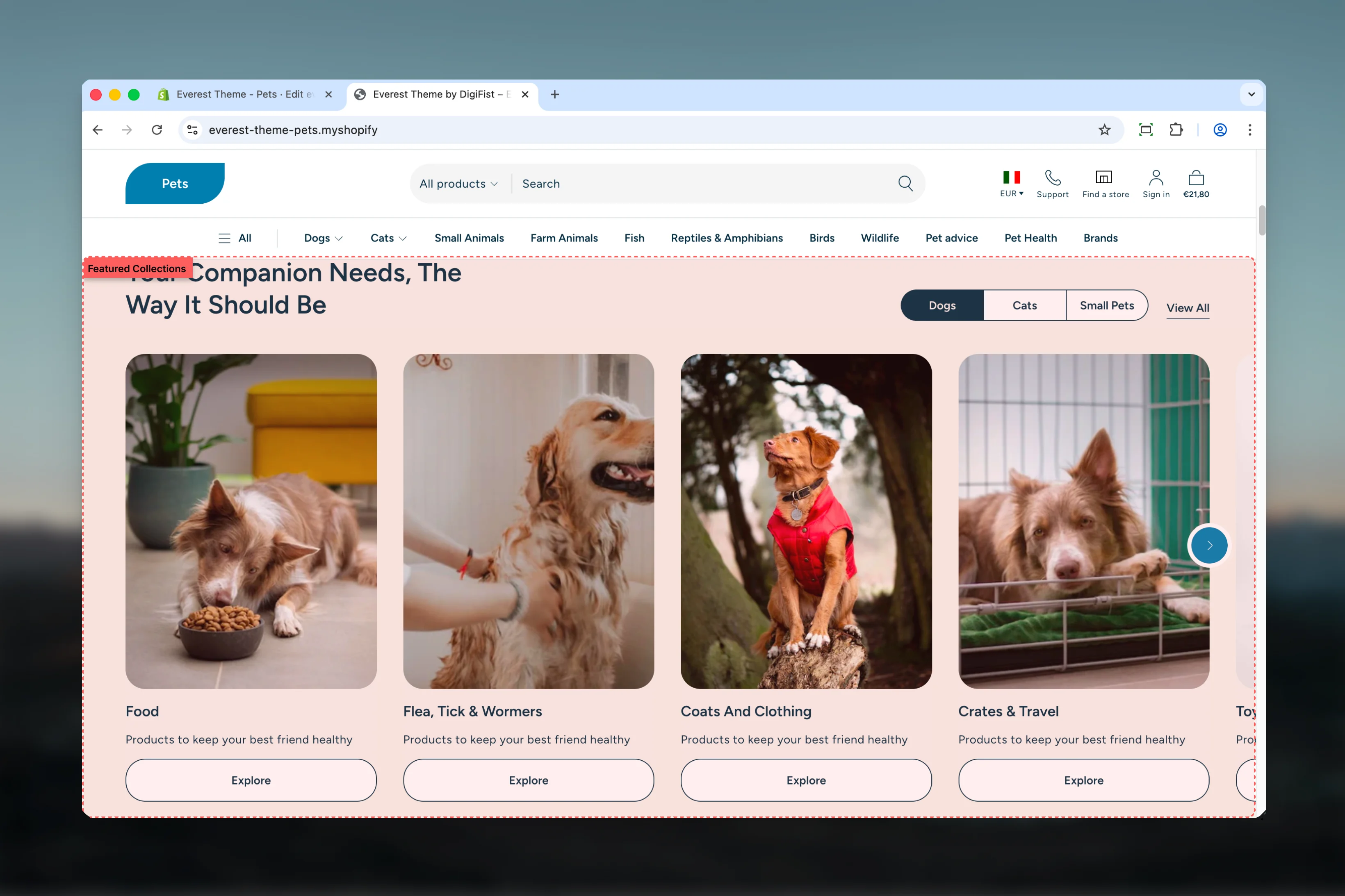 Featured Collections overview
