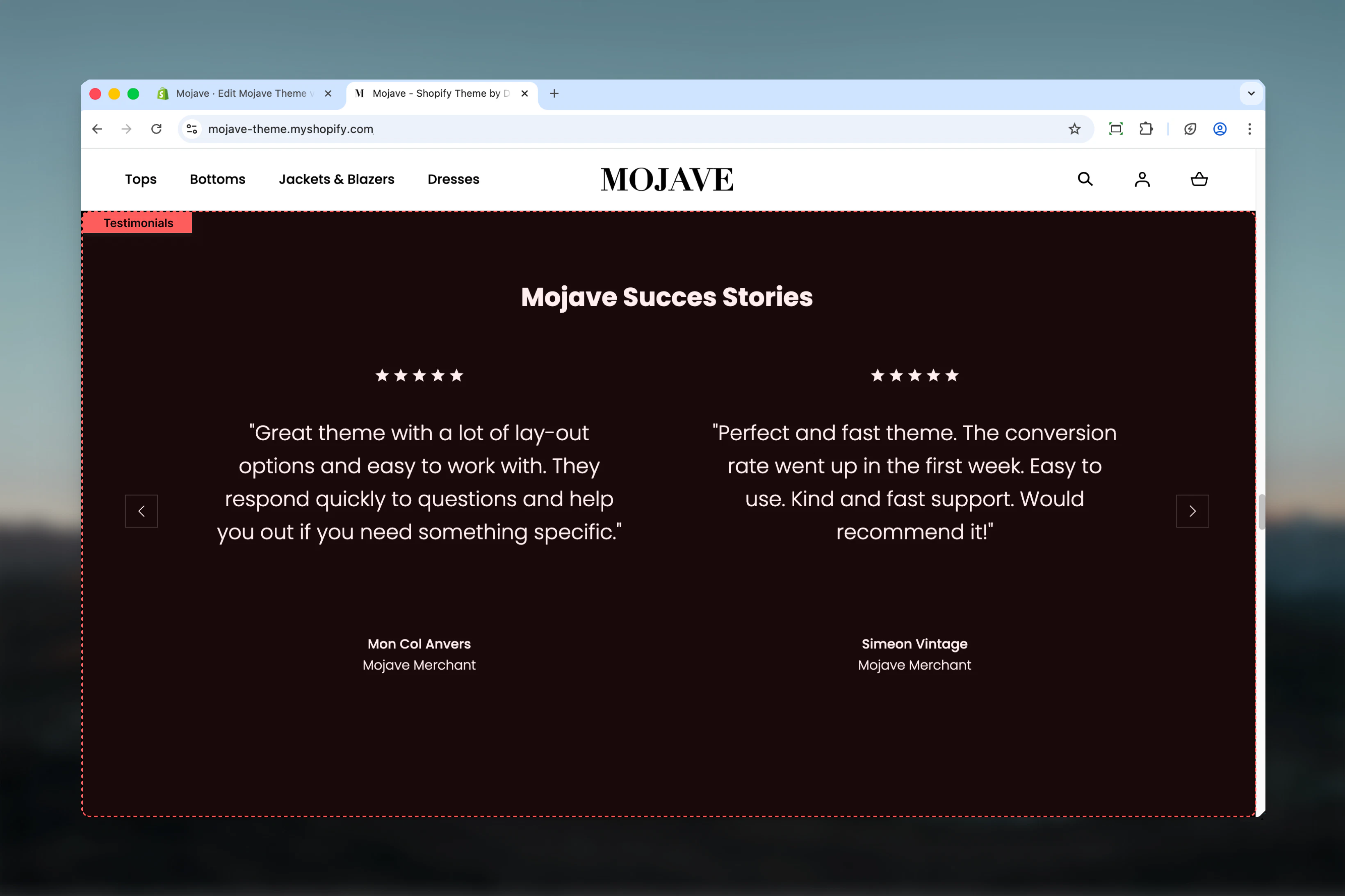 Testimonials Section