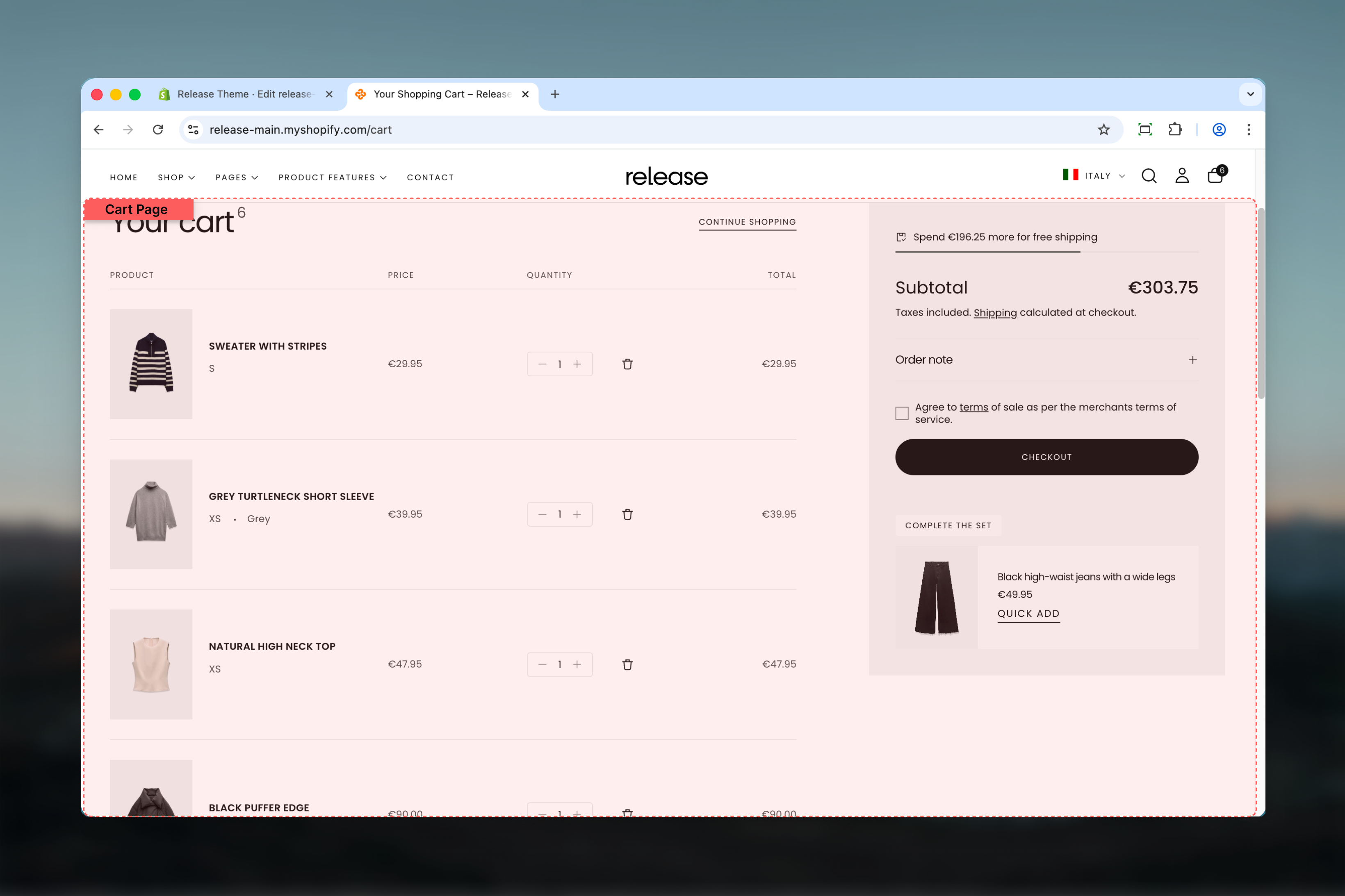 Cart page - DigiFist Documentation