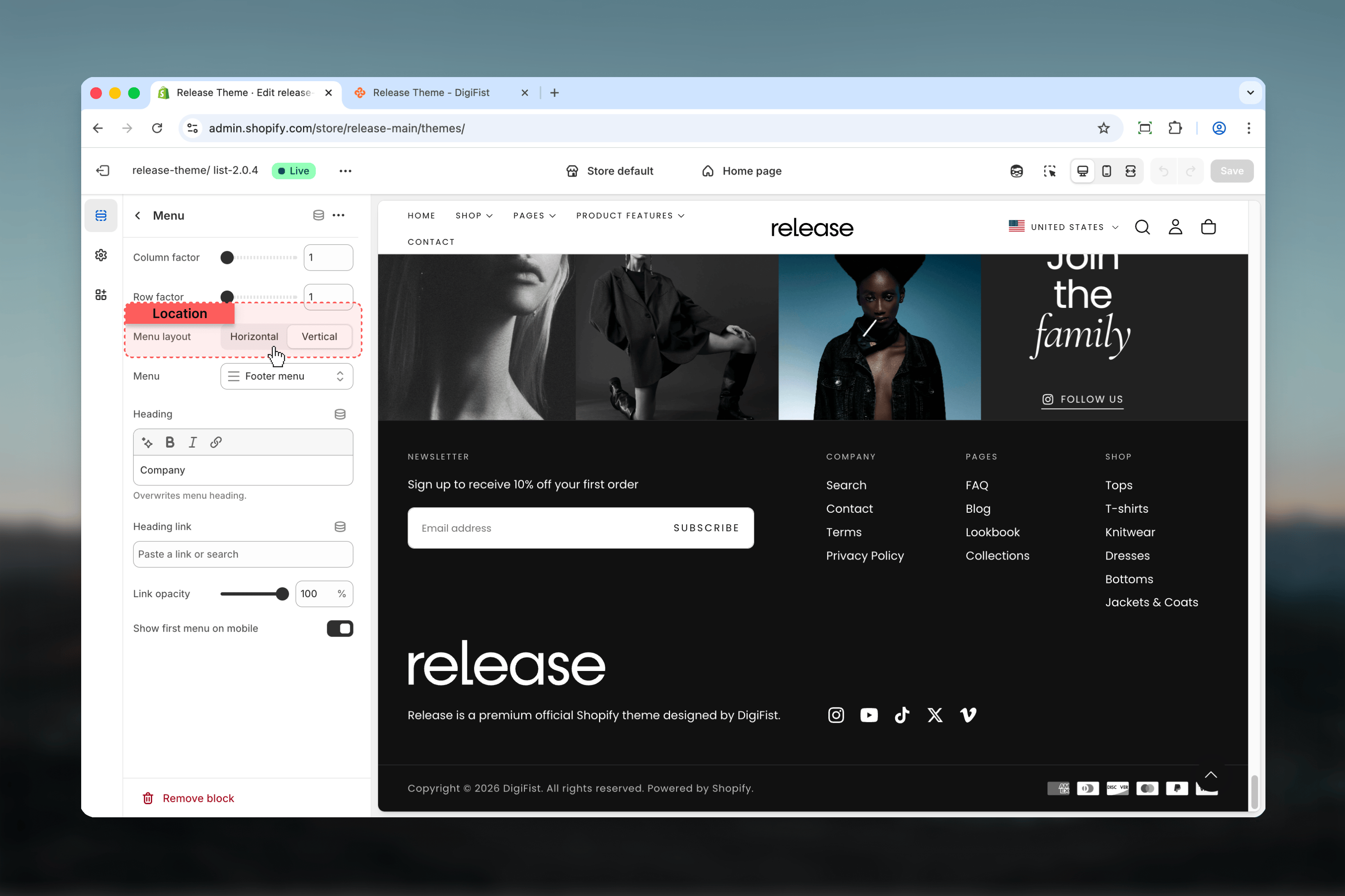 Footer Menu Layout
