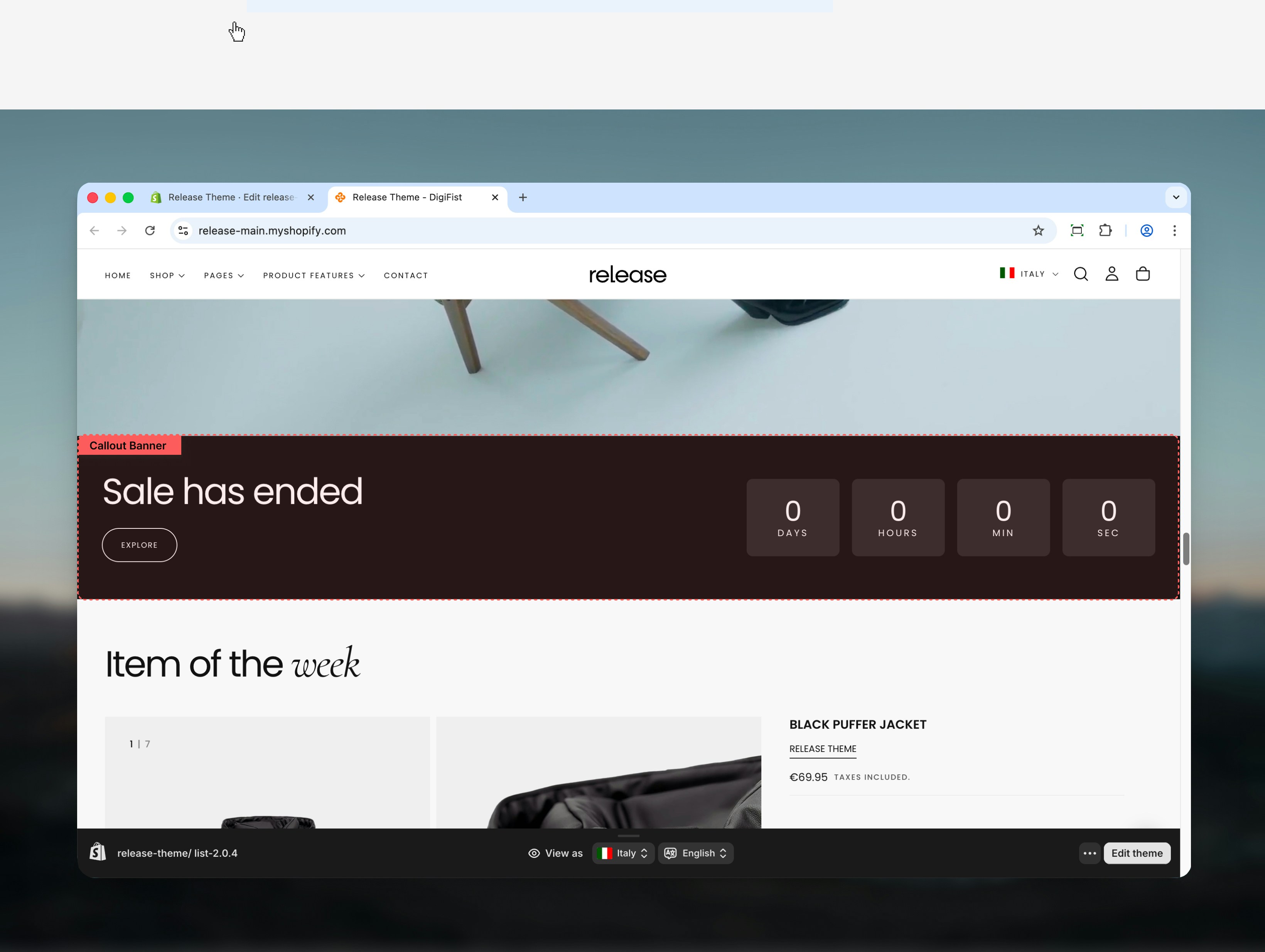 Callout Banner section overview