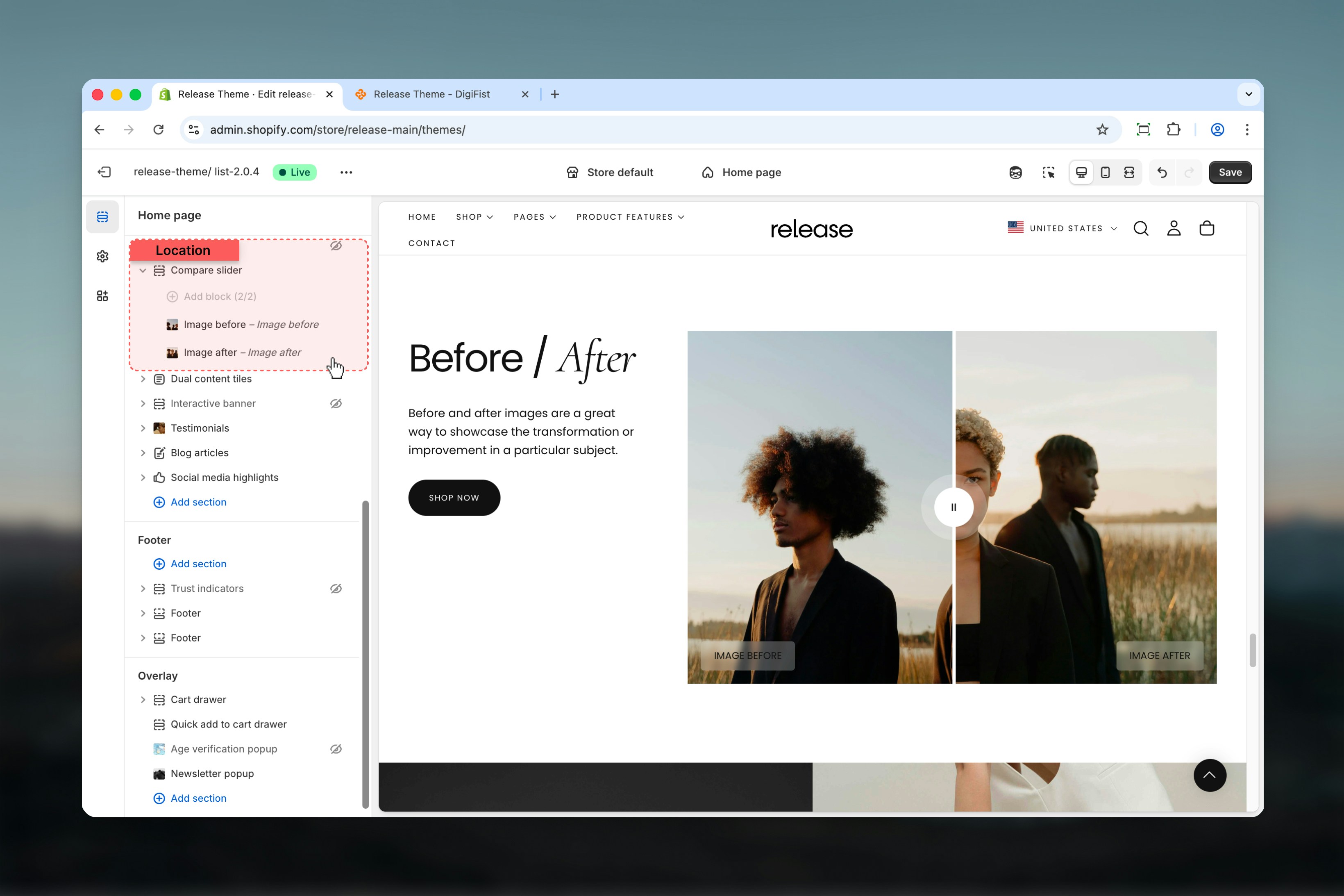 Available block types