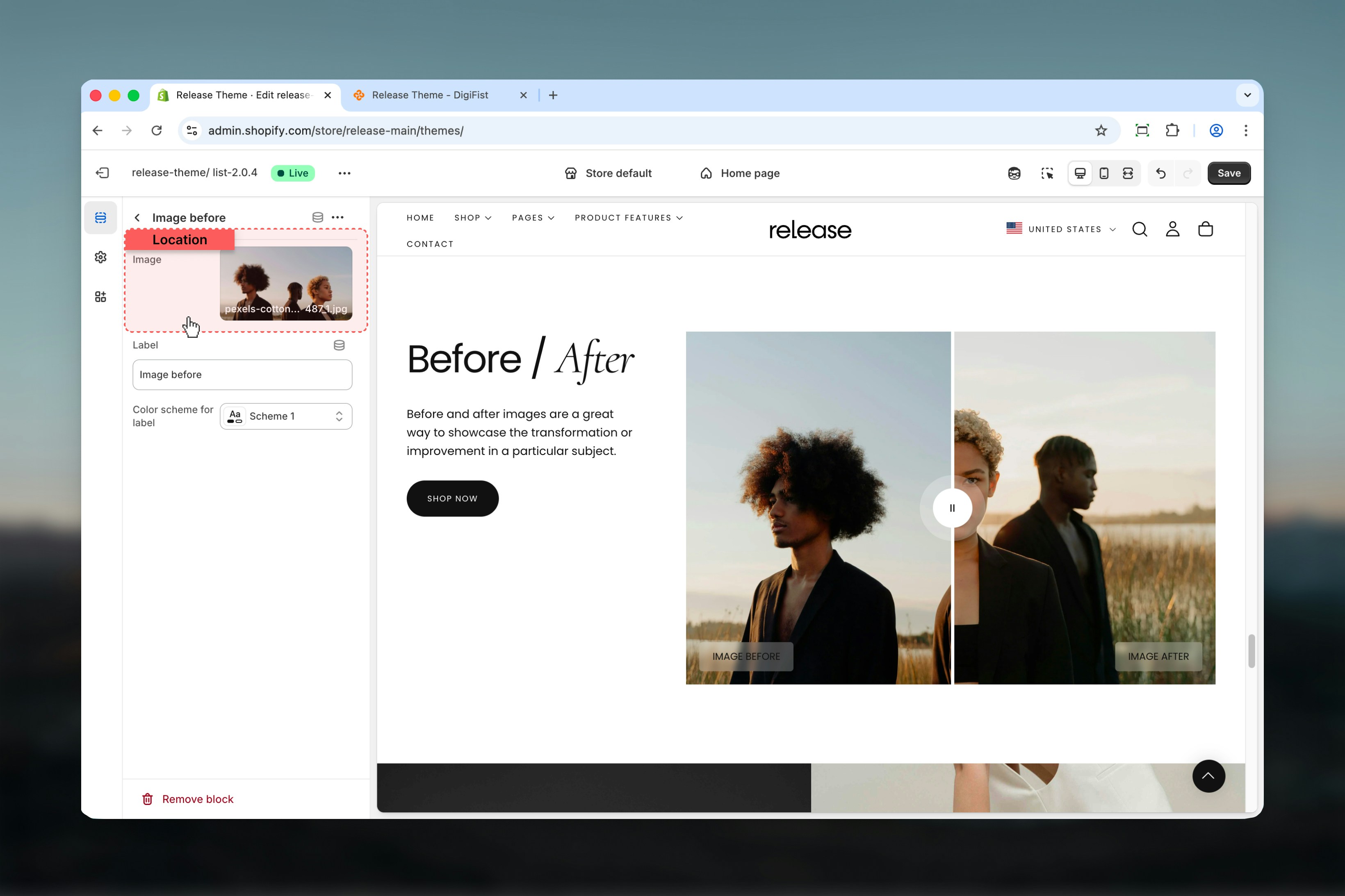 Image selection for comparison