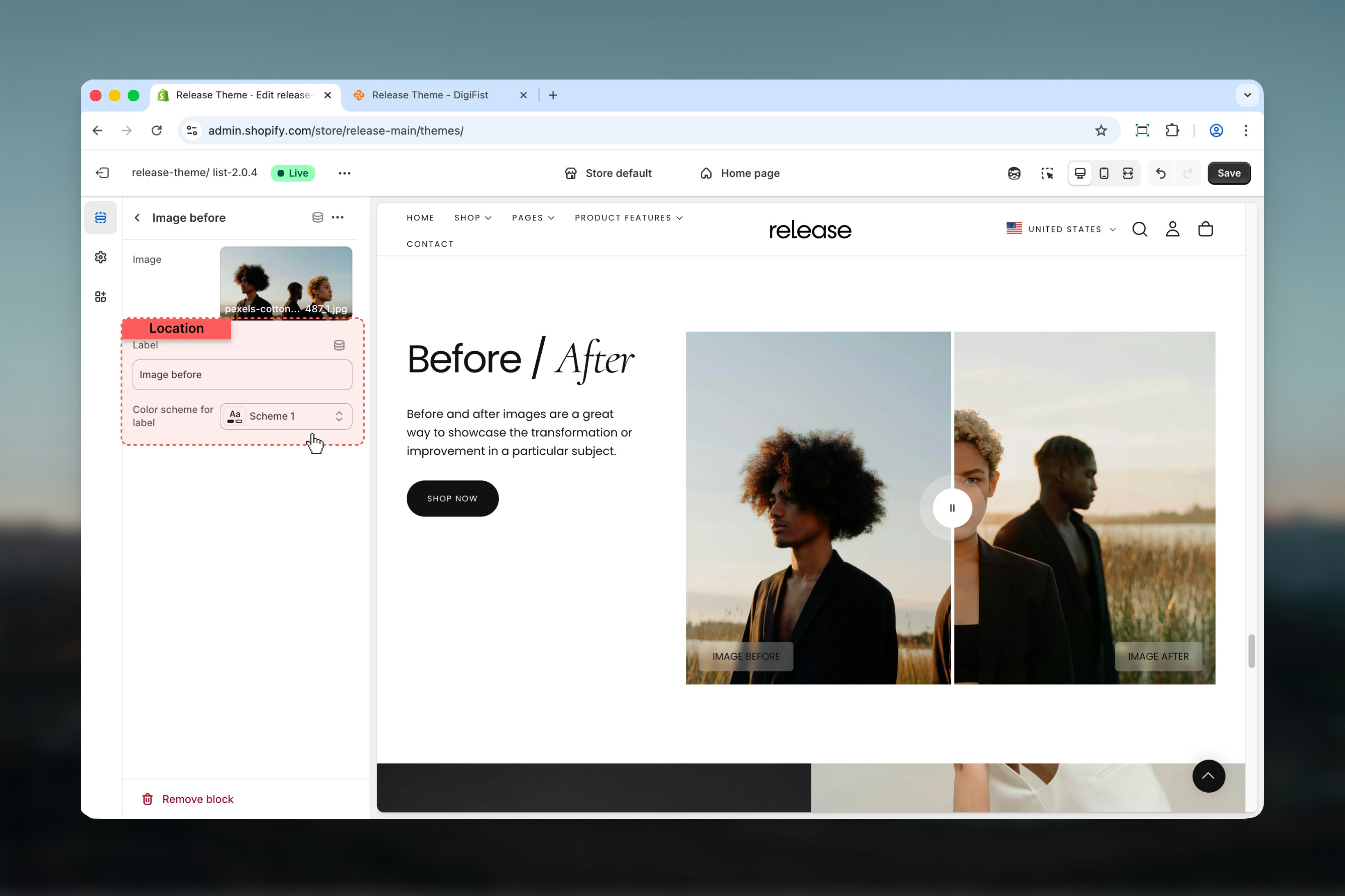 Label configuration and color scheme