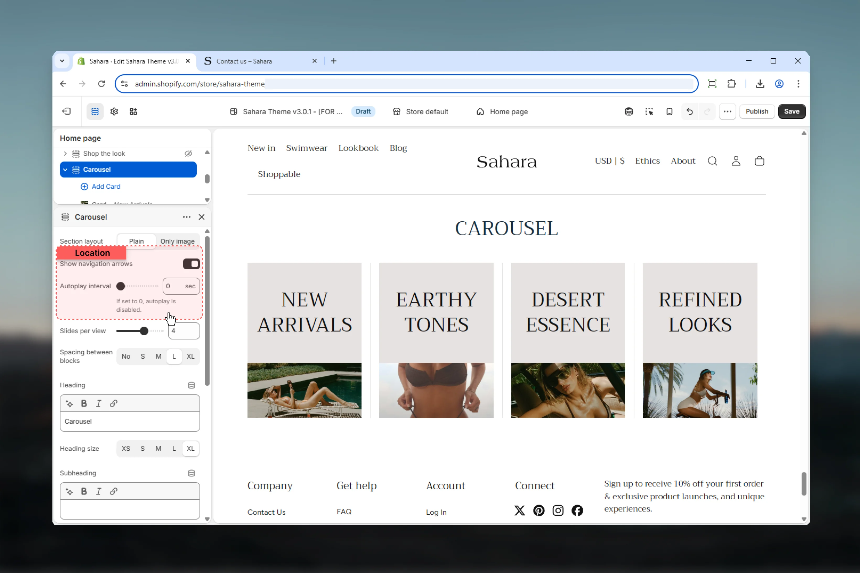 Slideshow configuration
