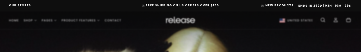 Announcement bar section view