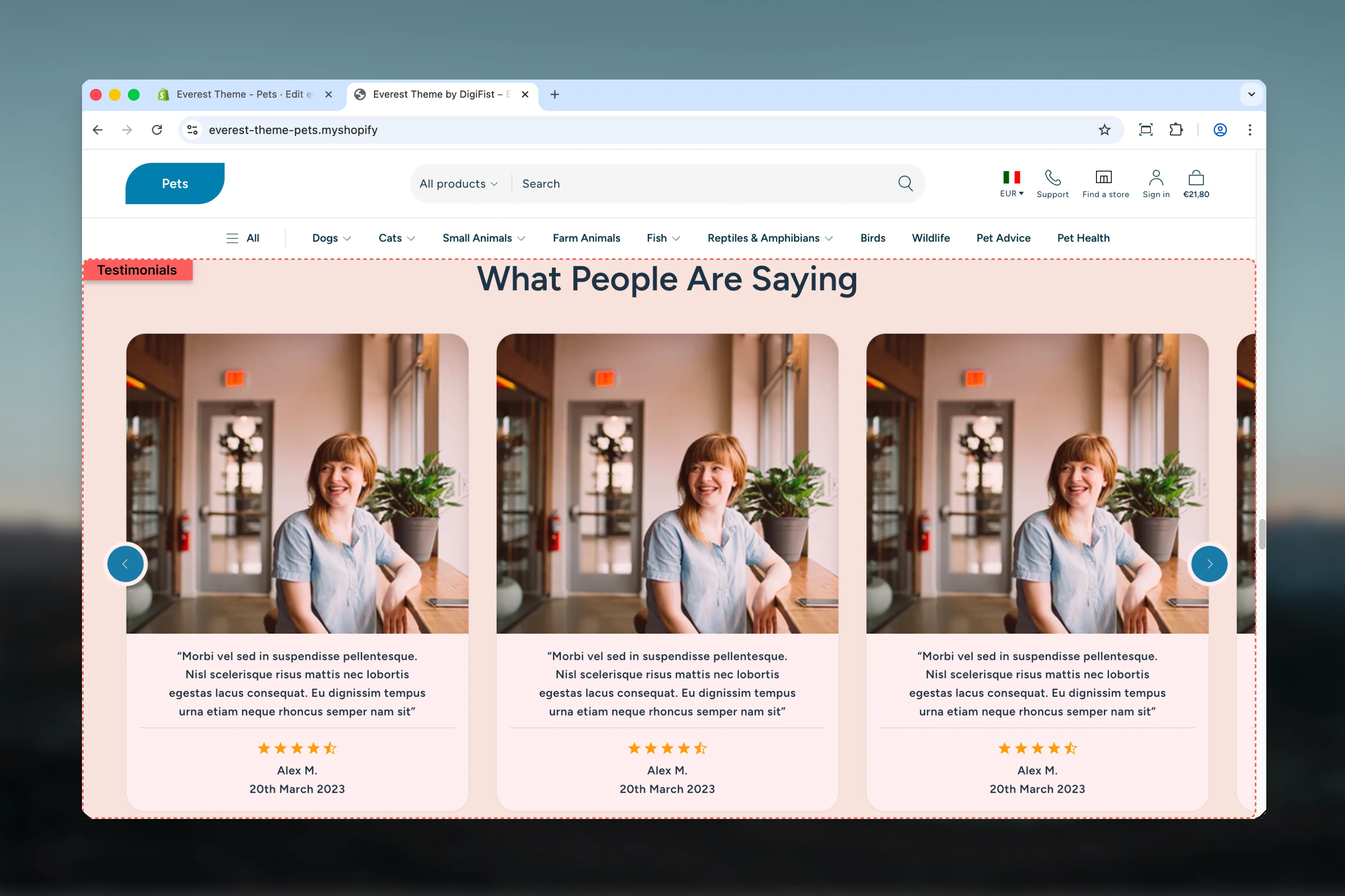 Testimonials overview