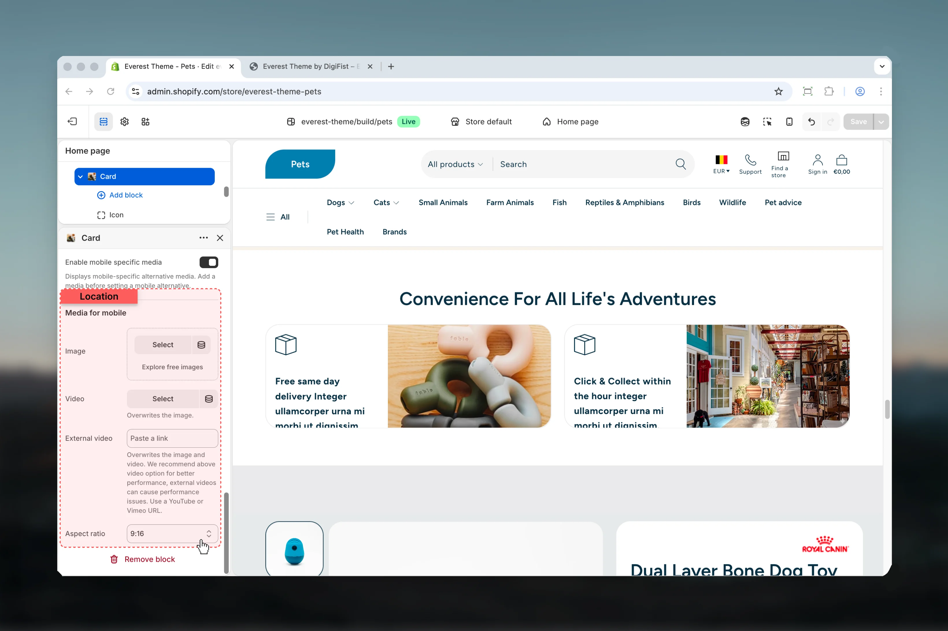 Multicolumn Media for mobile settings