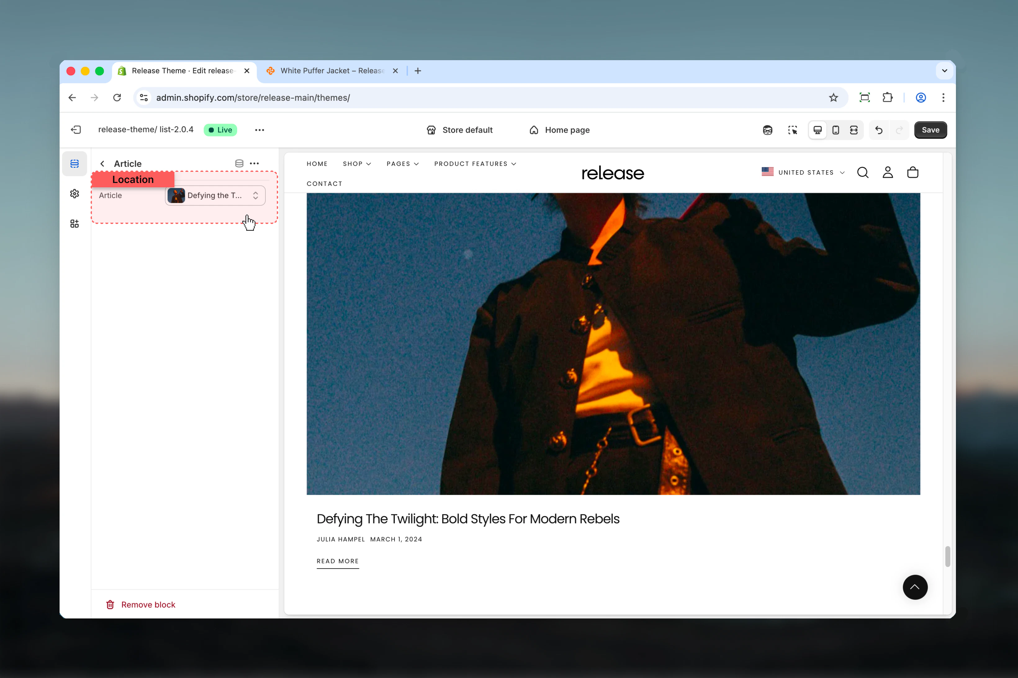 Manual article selection