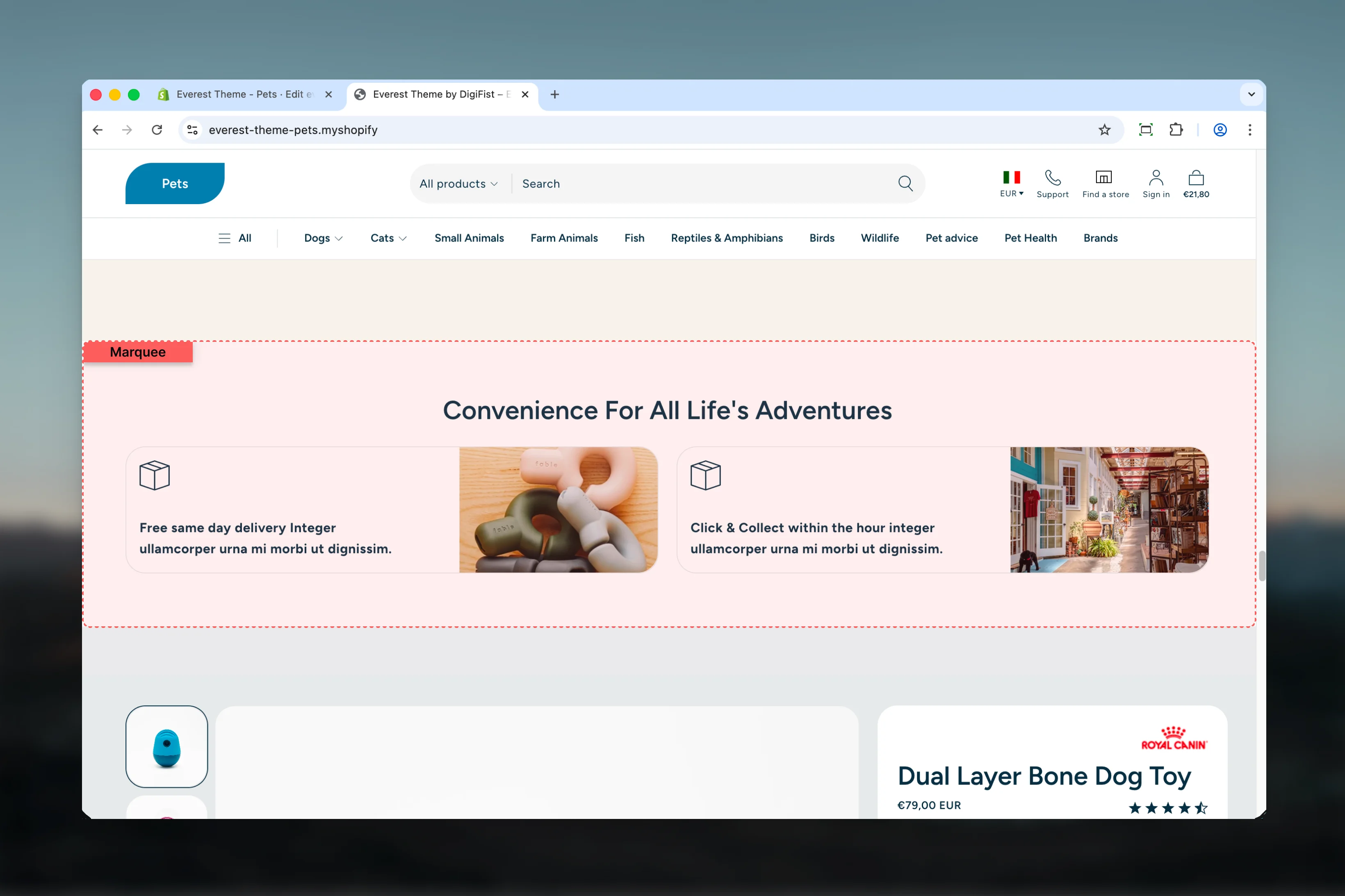Multicolumn overview