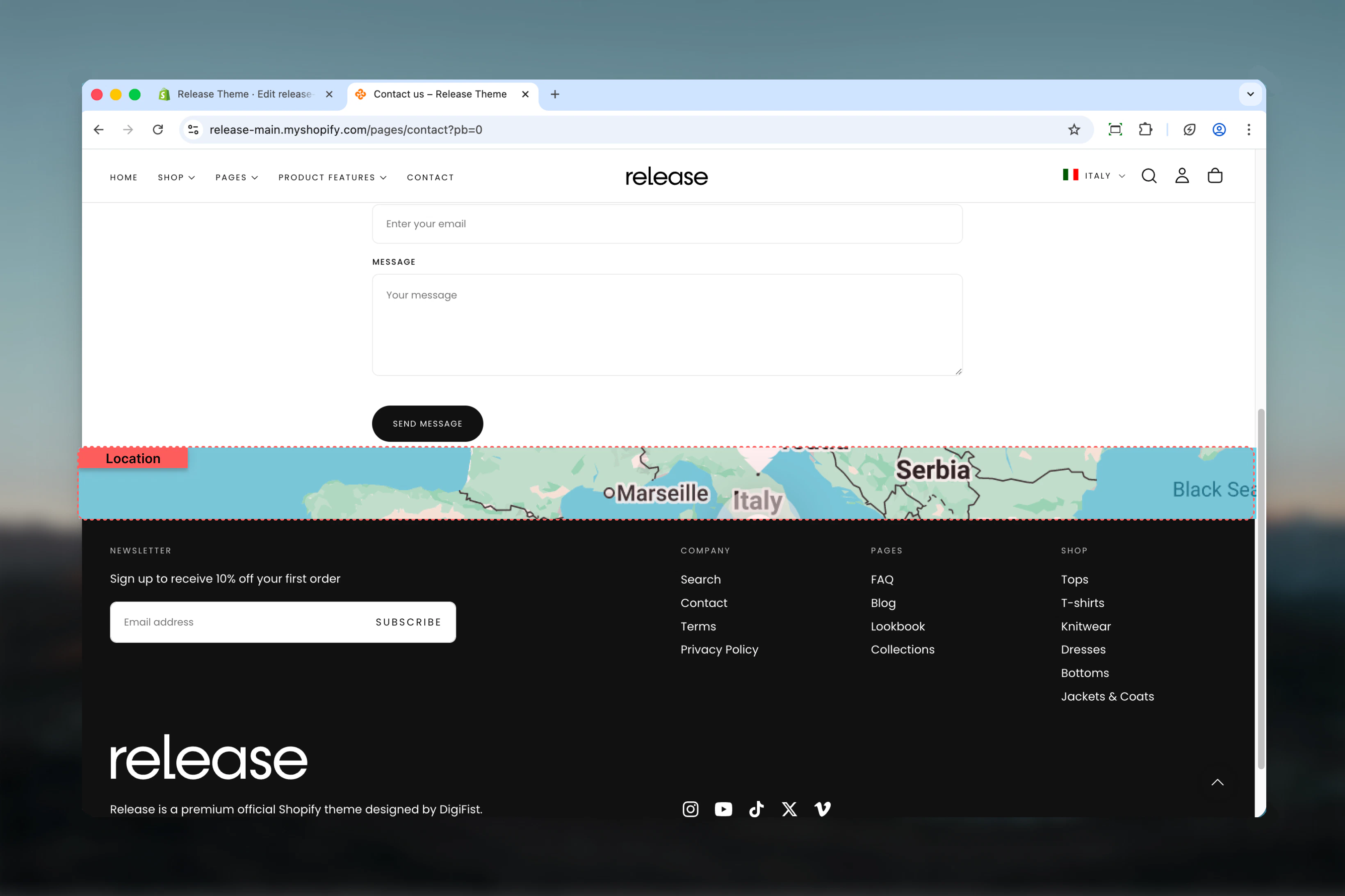 Map section overview