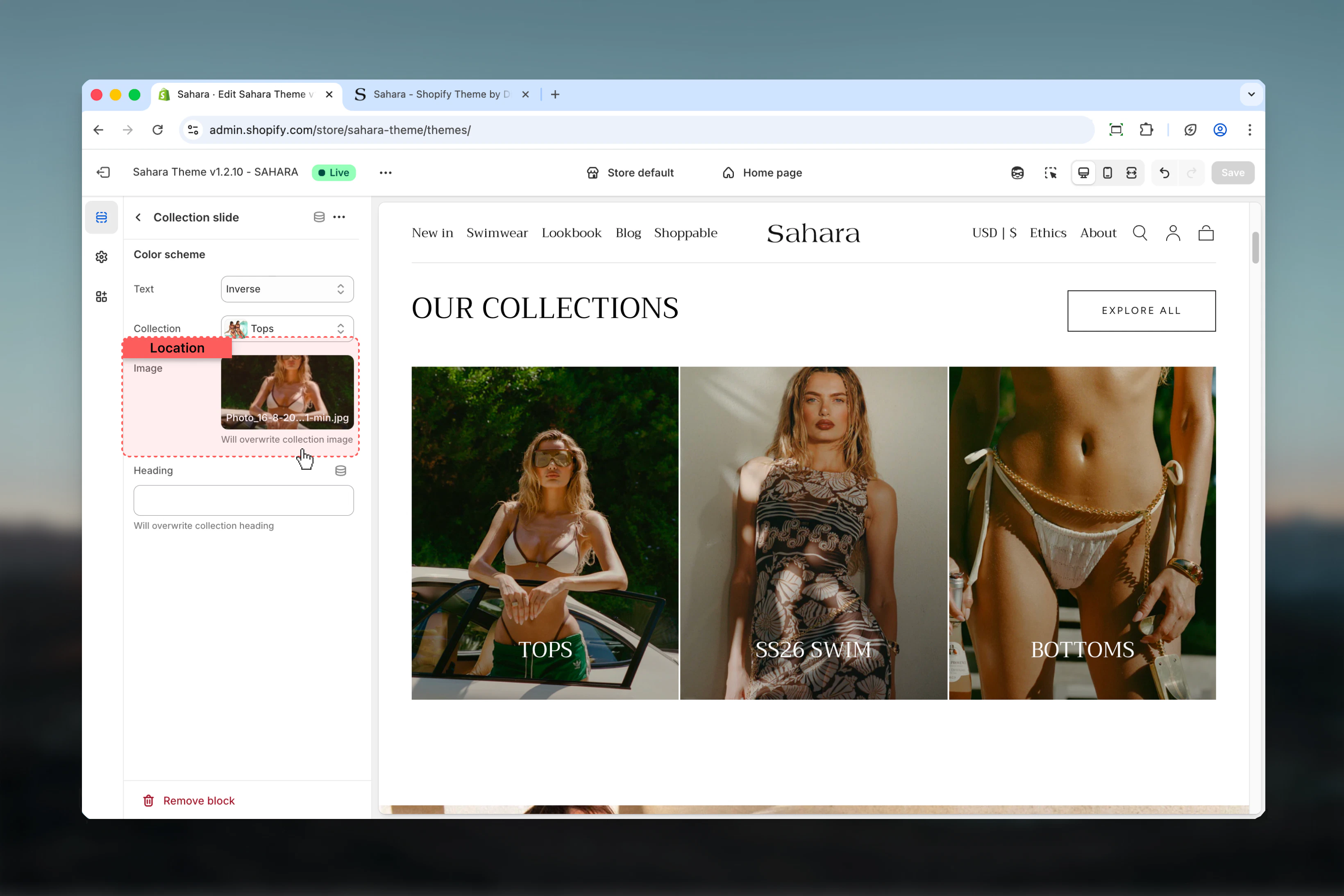 Custom image option
