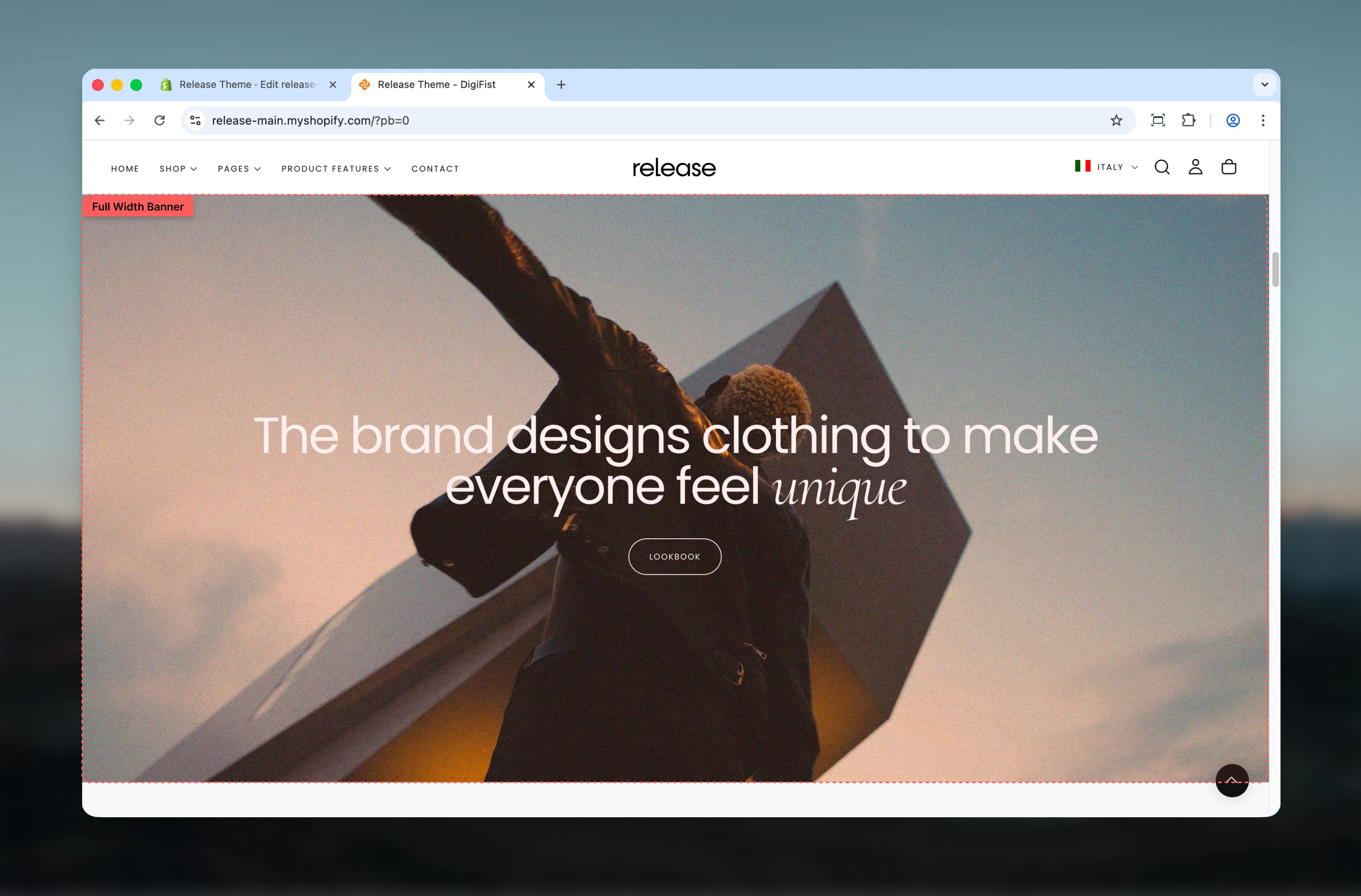 Full Width Banner section overview