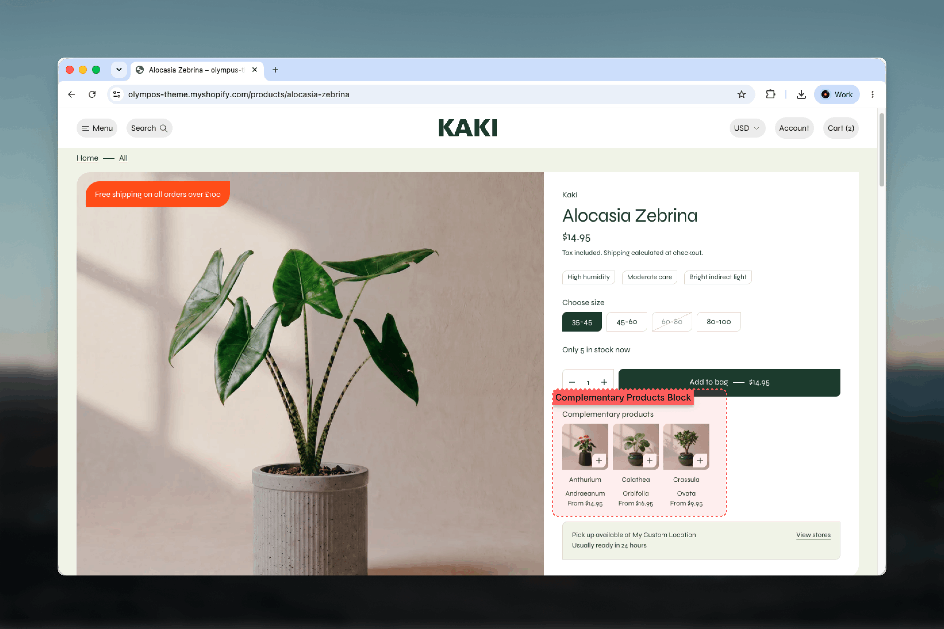 Complementary products strip on a product page with small product cards and add buttons