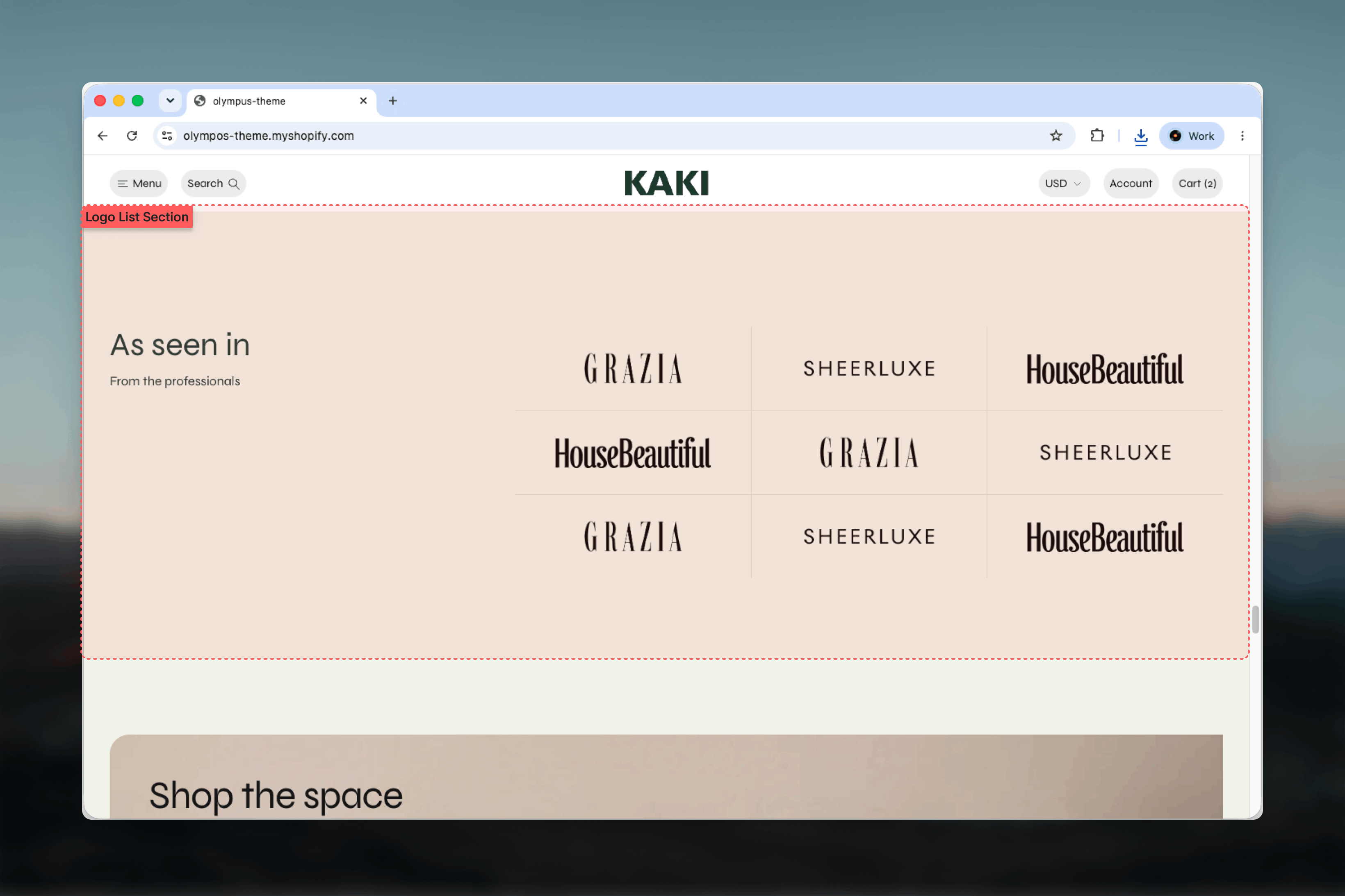 Logo list section with an As seen in heading above a row of five logos