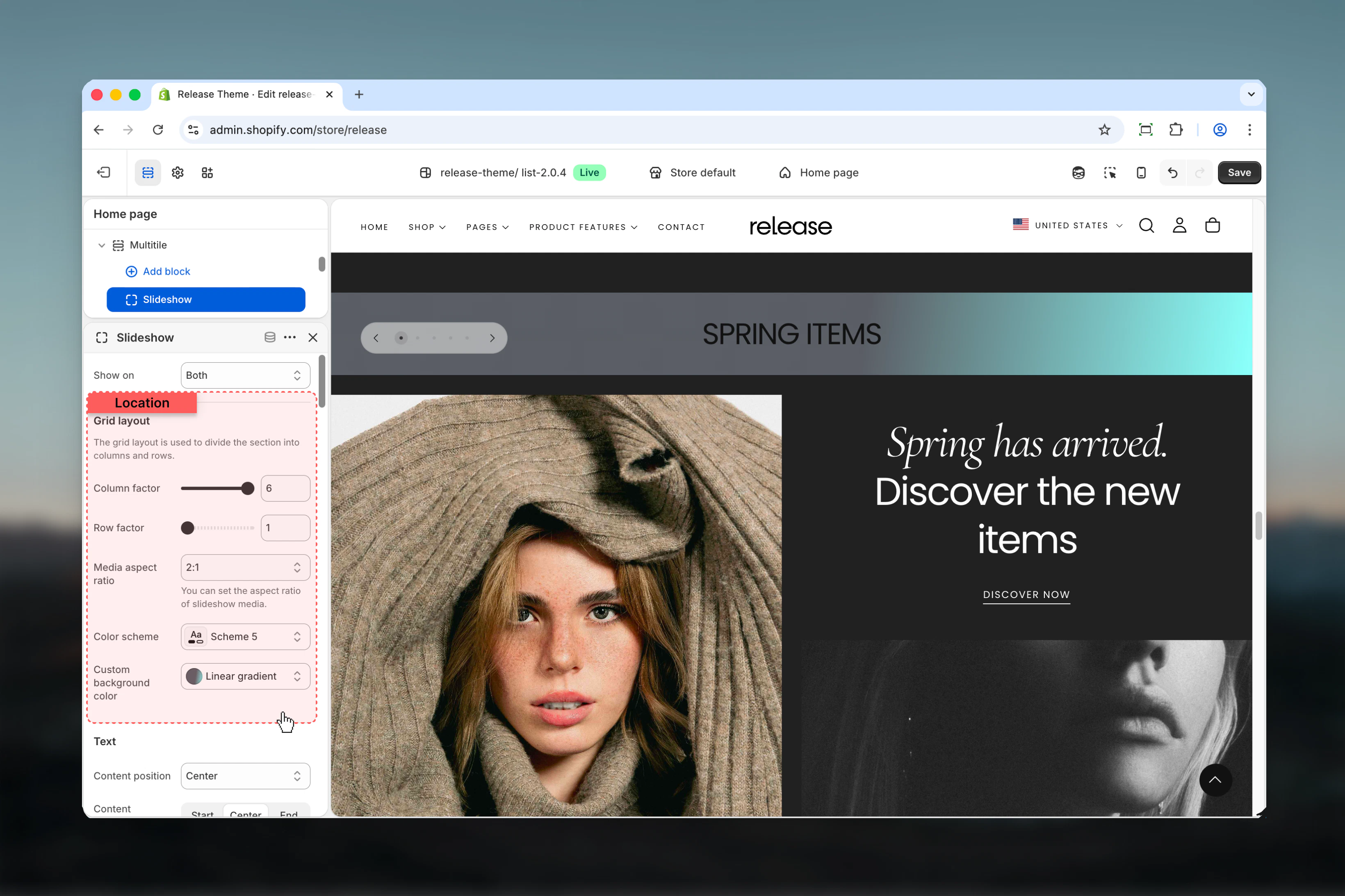 Slideshow configuration