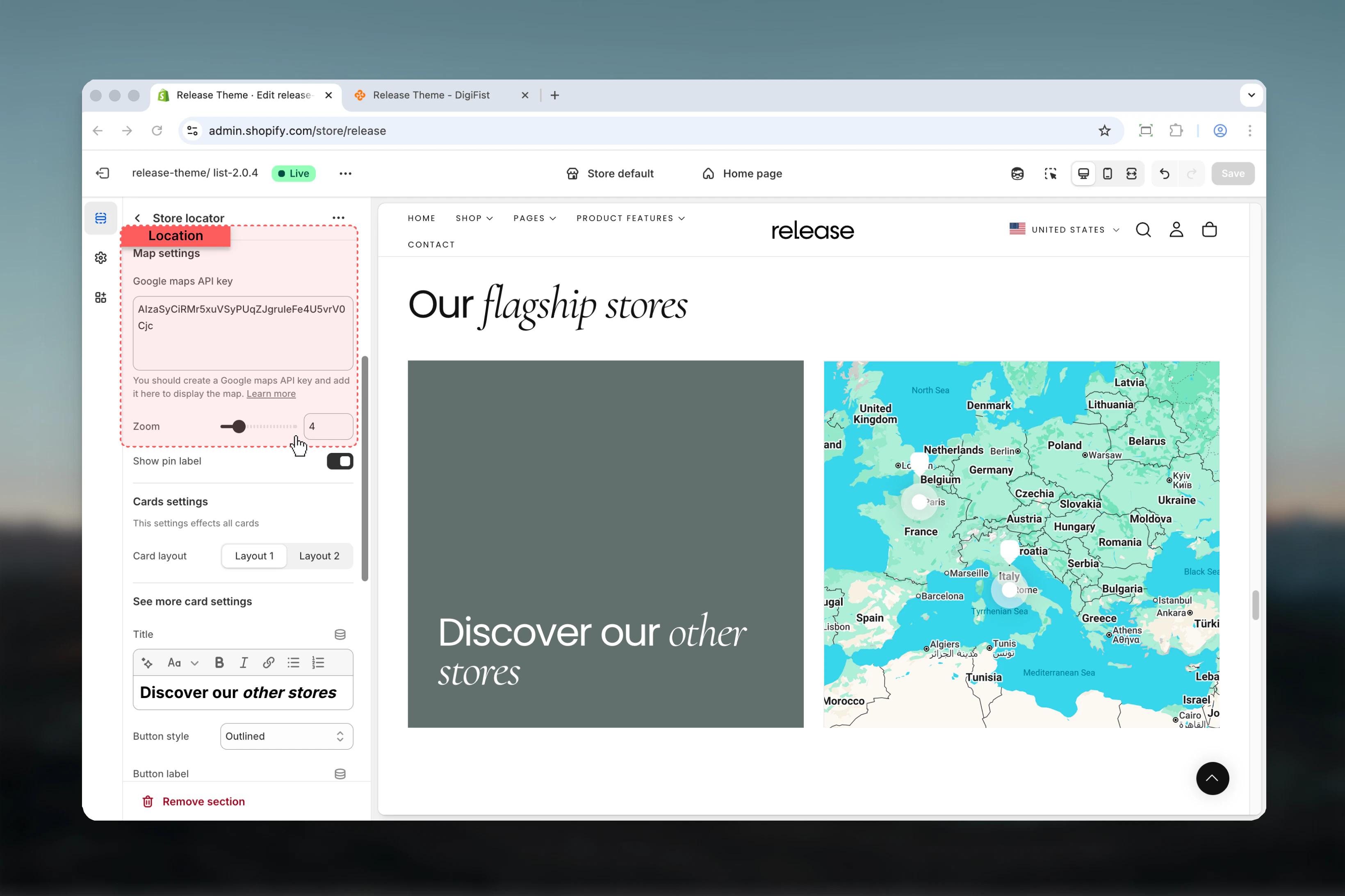 Google Maps configuration