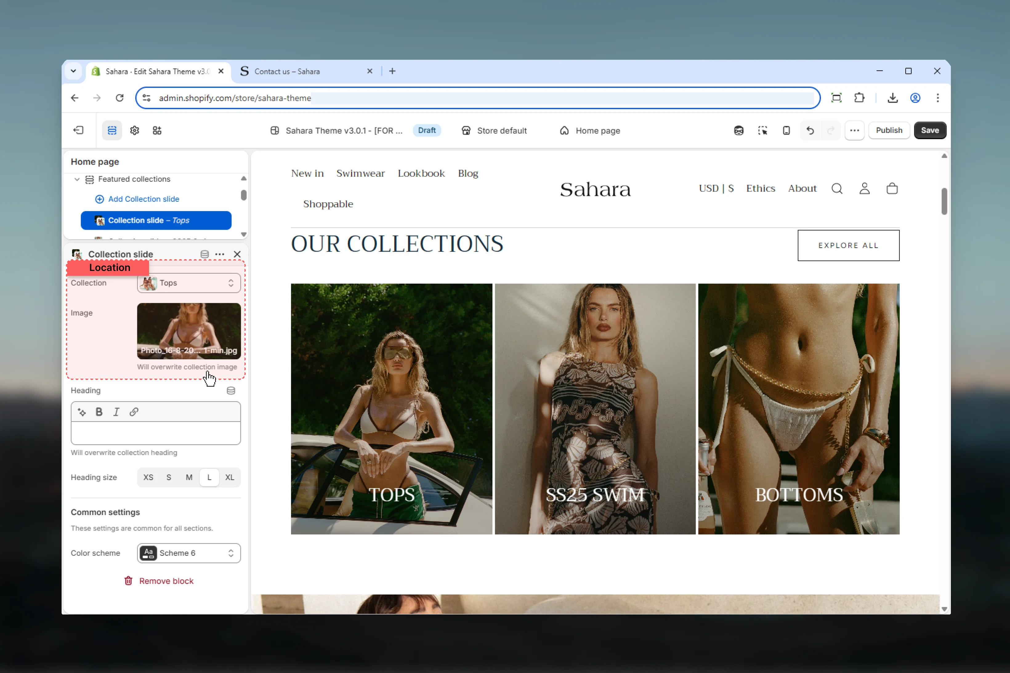 Custom image option