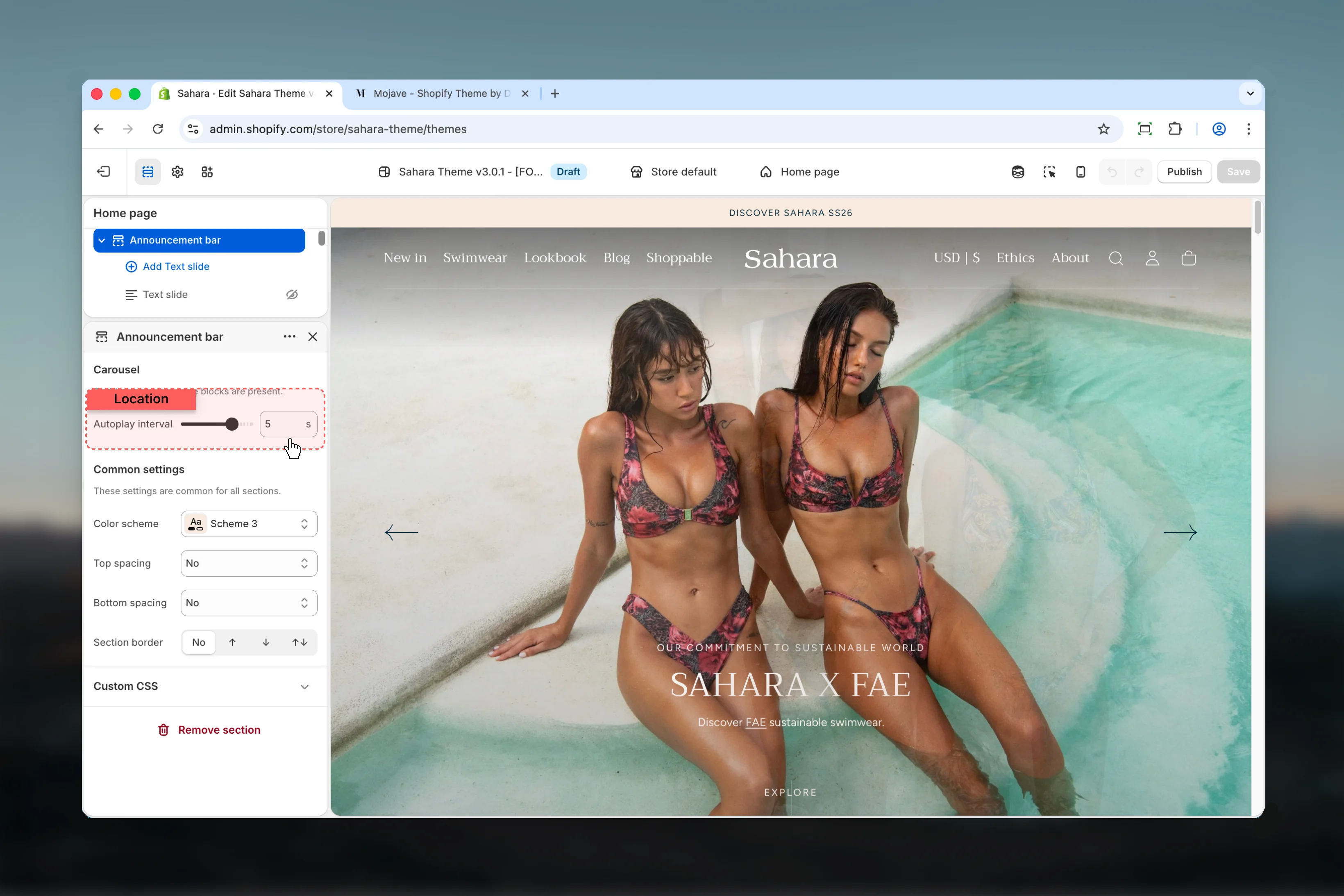 Slider autoplay interval setting