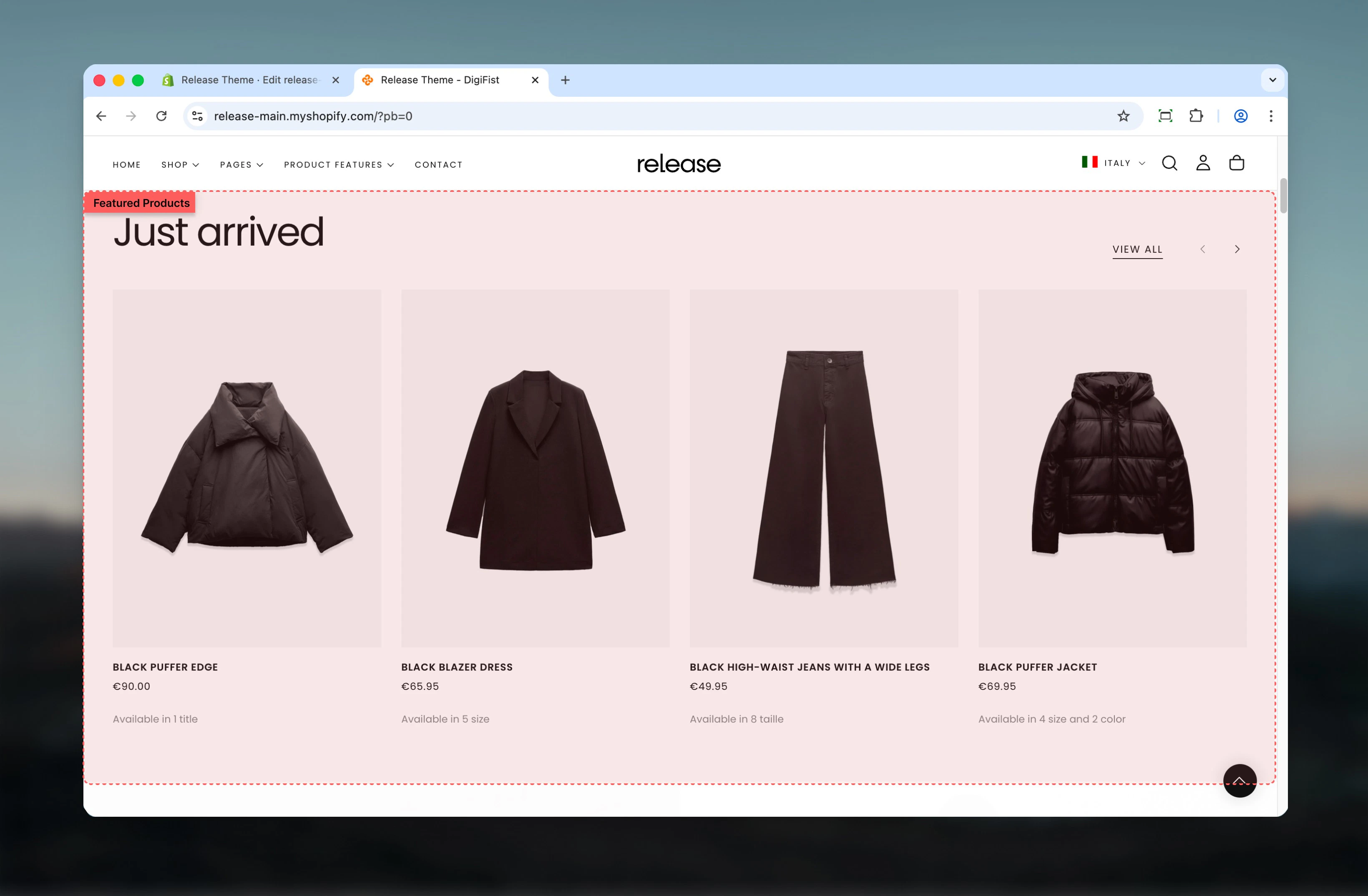 Featured Products section overview