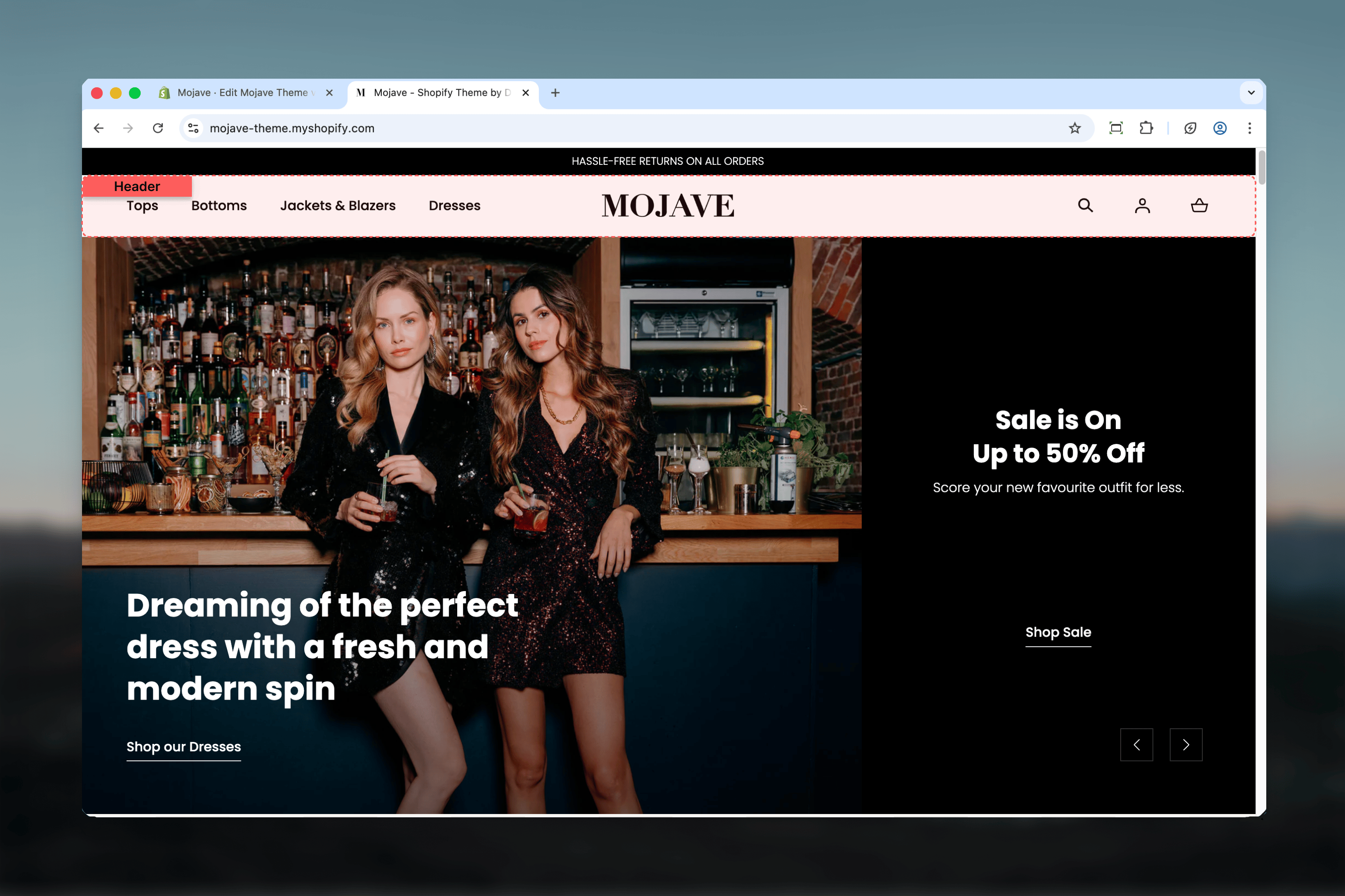 Header overview