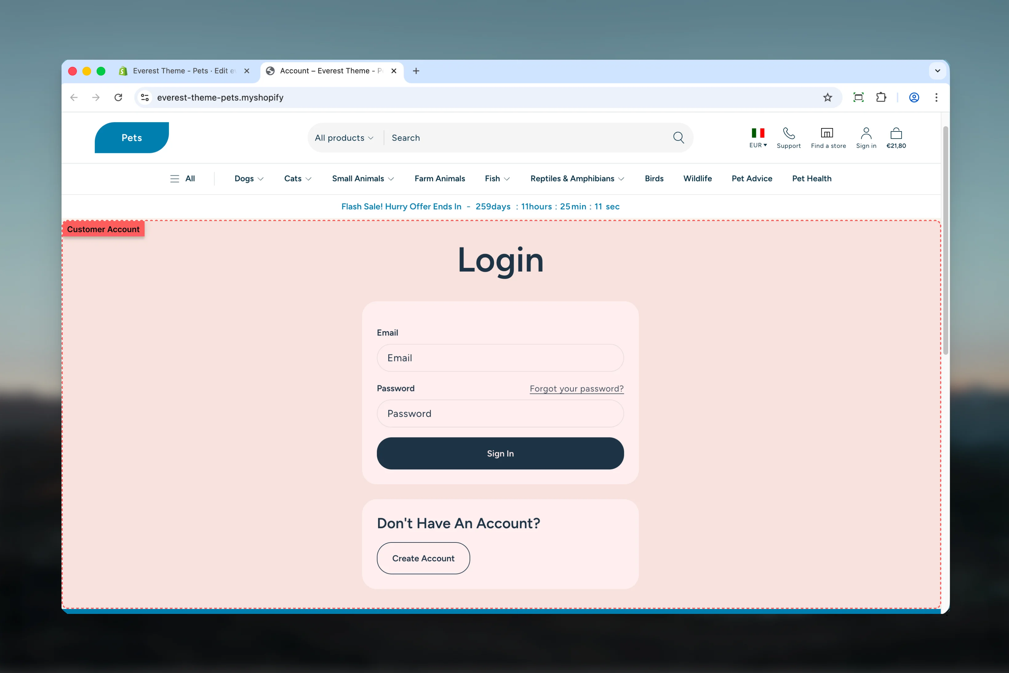 Customer Accounts overview