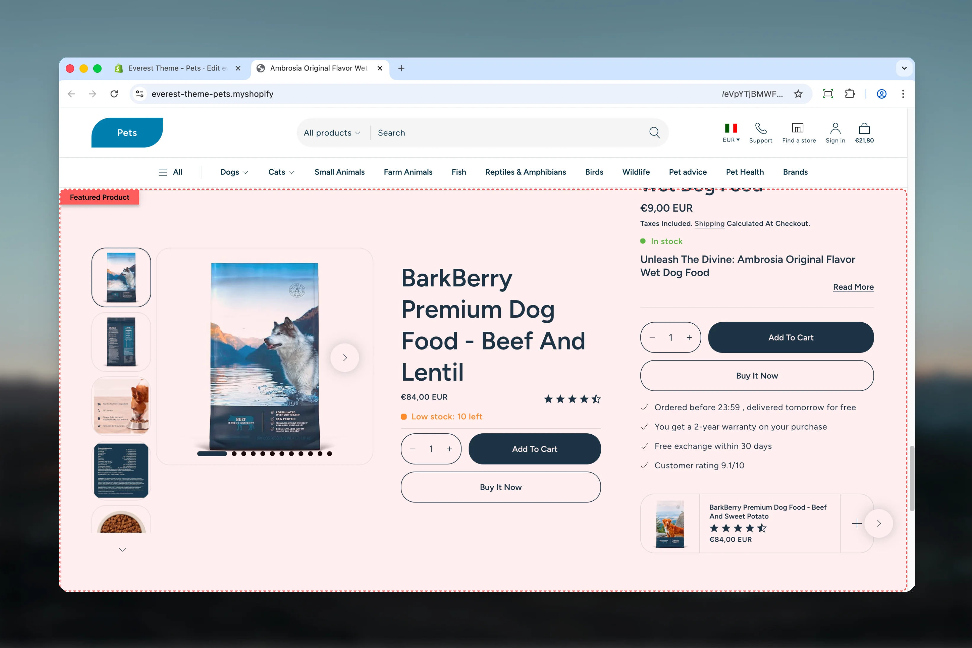 Featured Product overview
