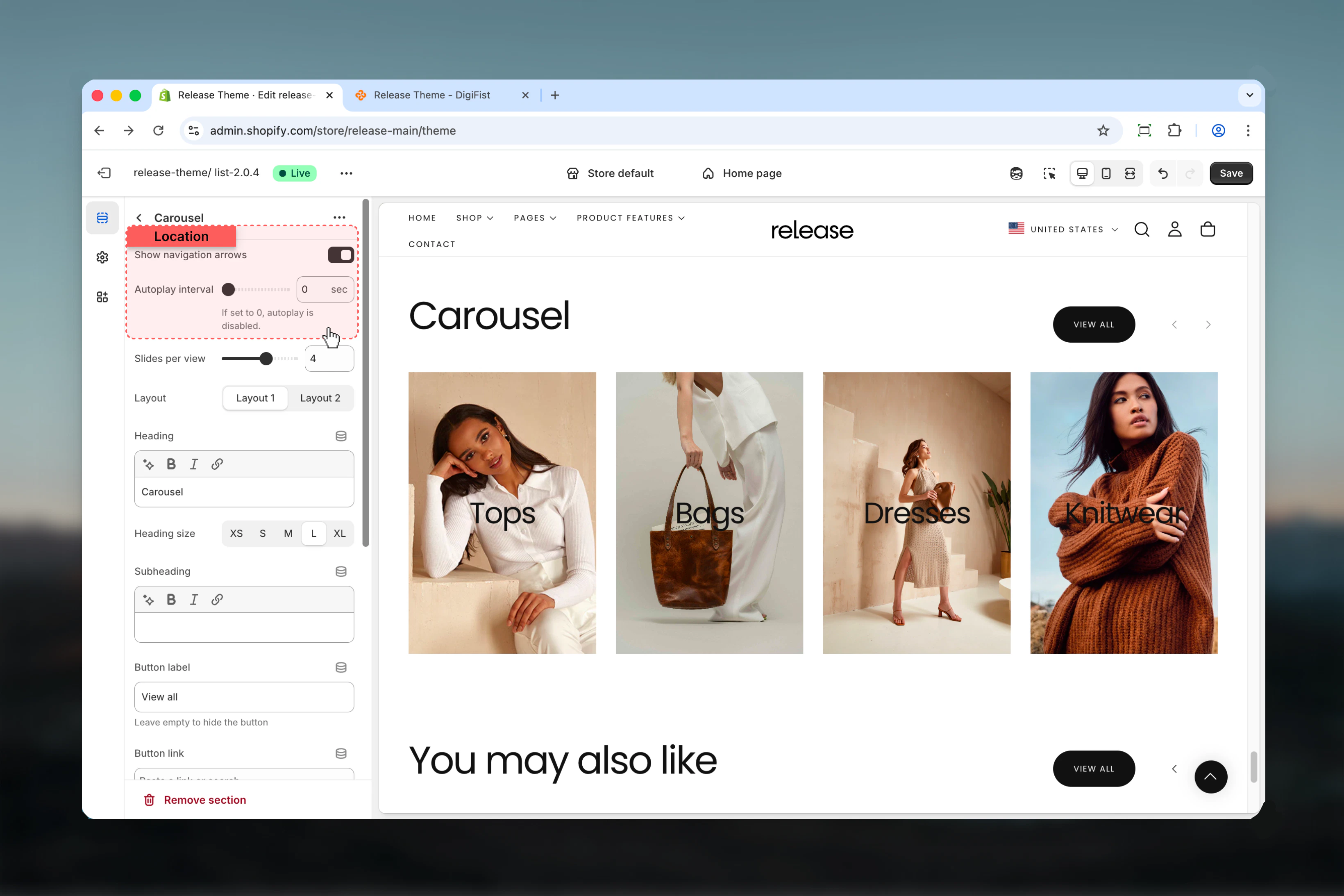 Slideshow configuration