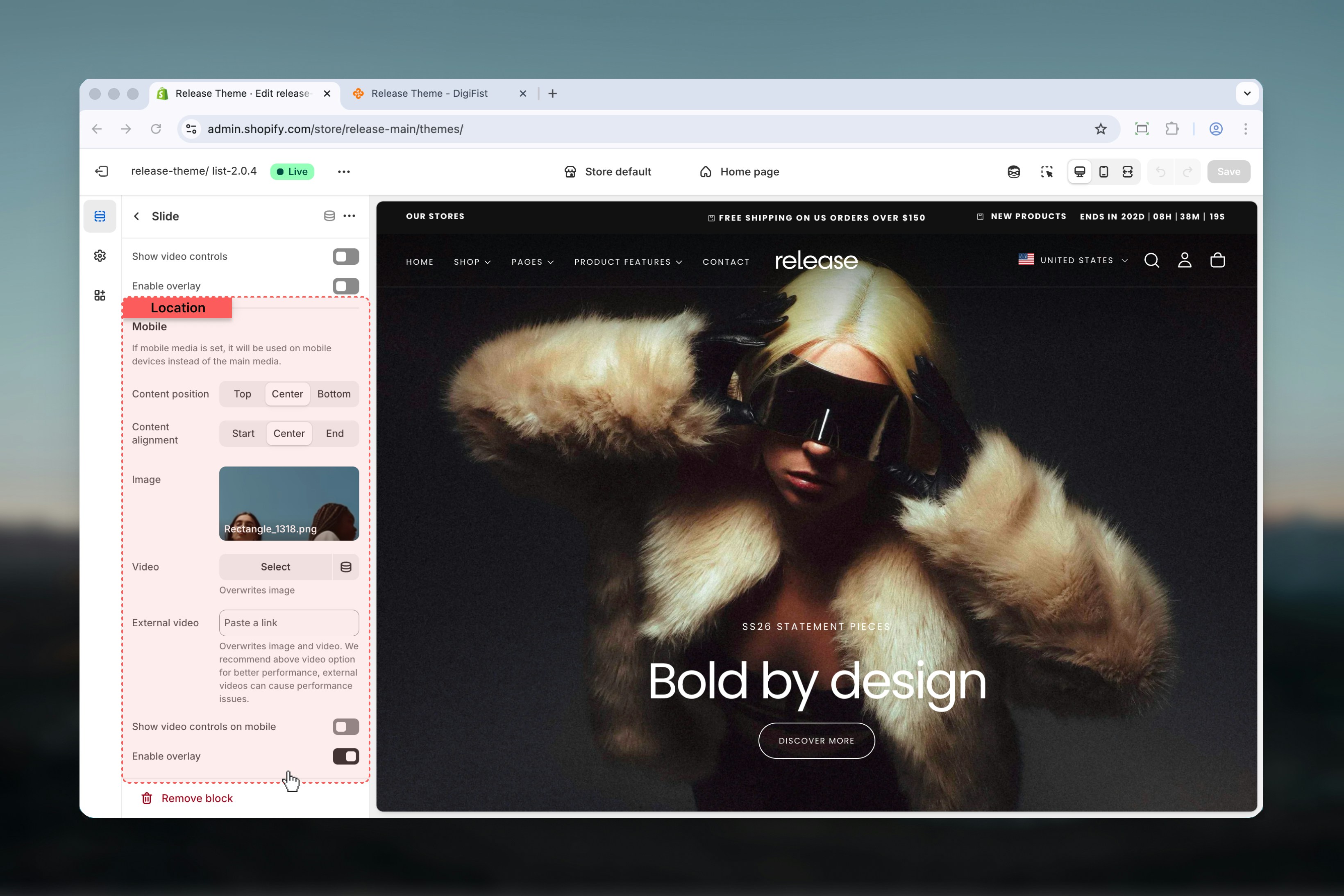 Mobile-specific media settings