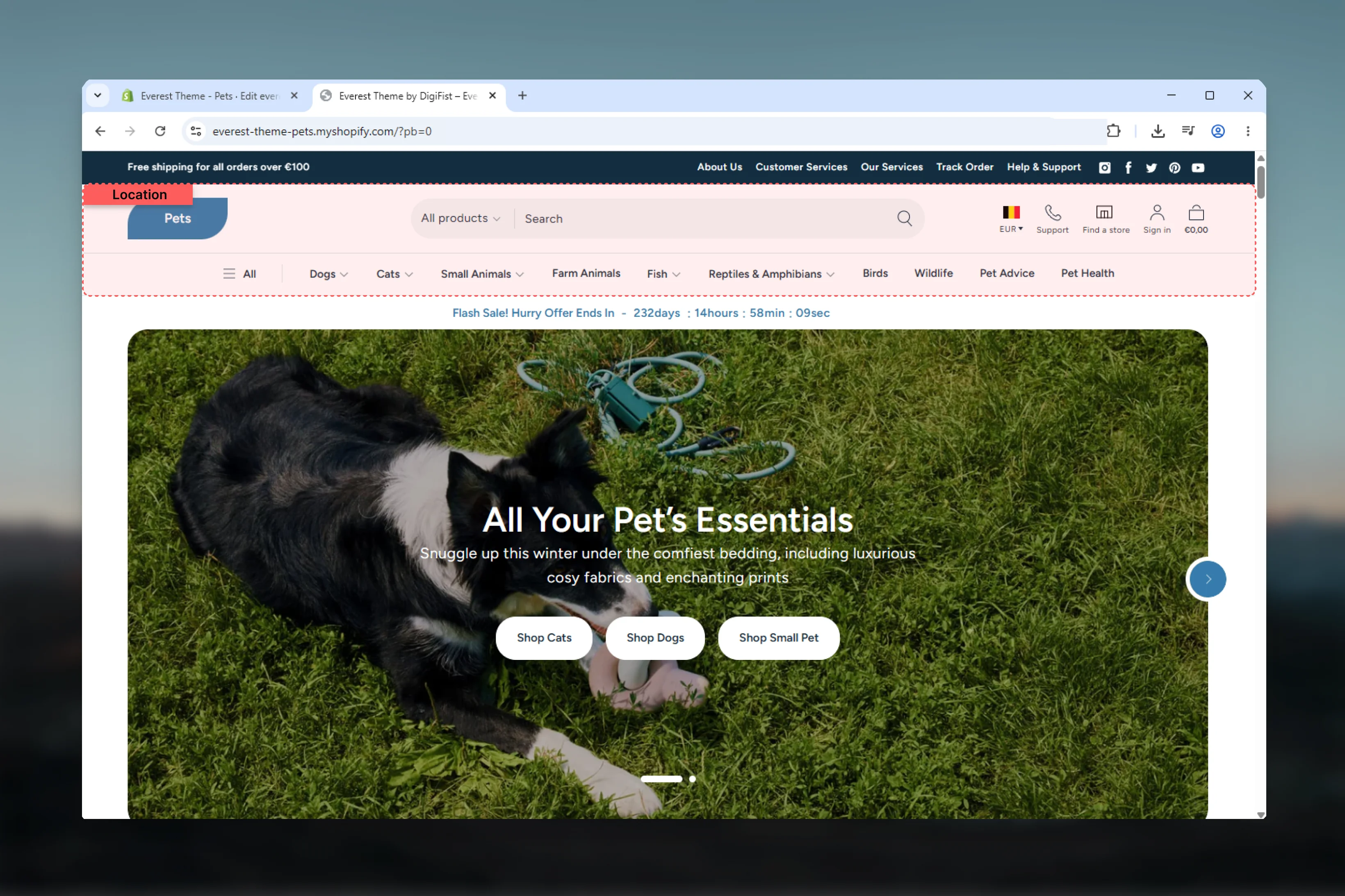 Header overview