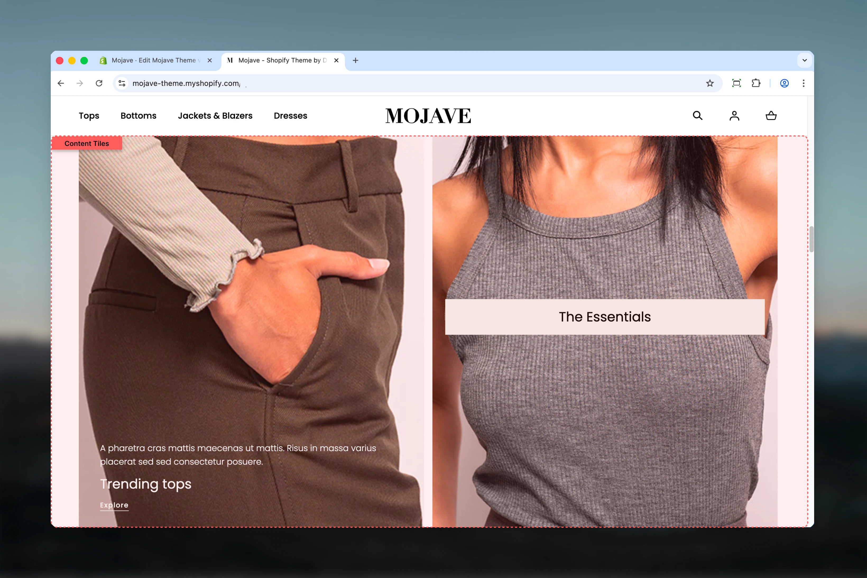 Content Tiles Section