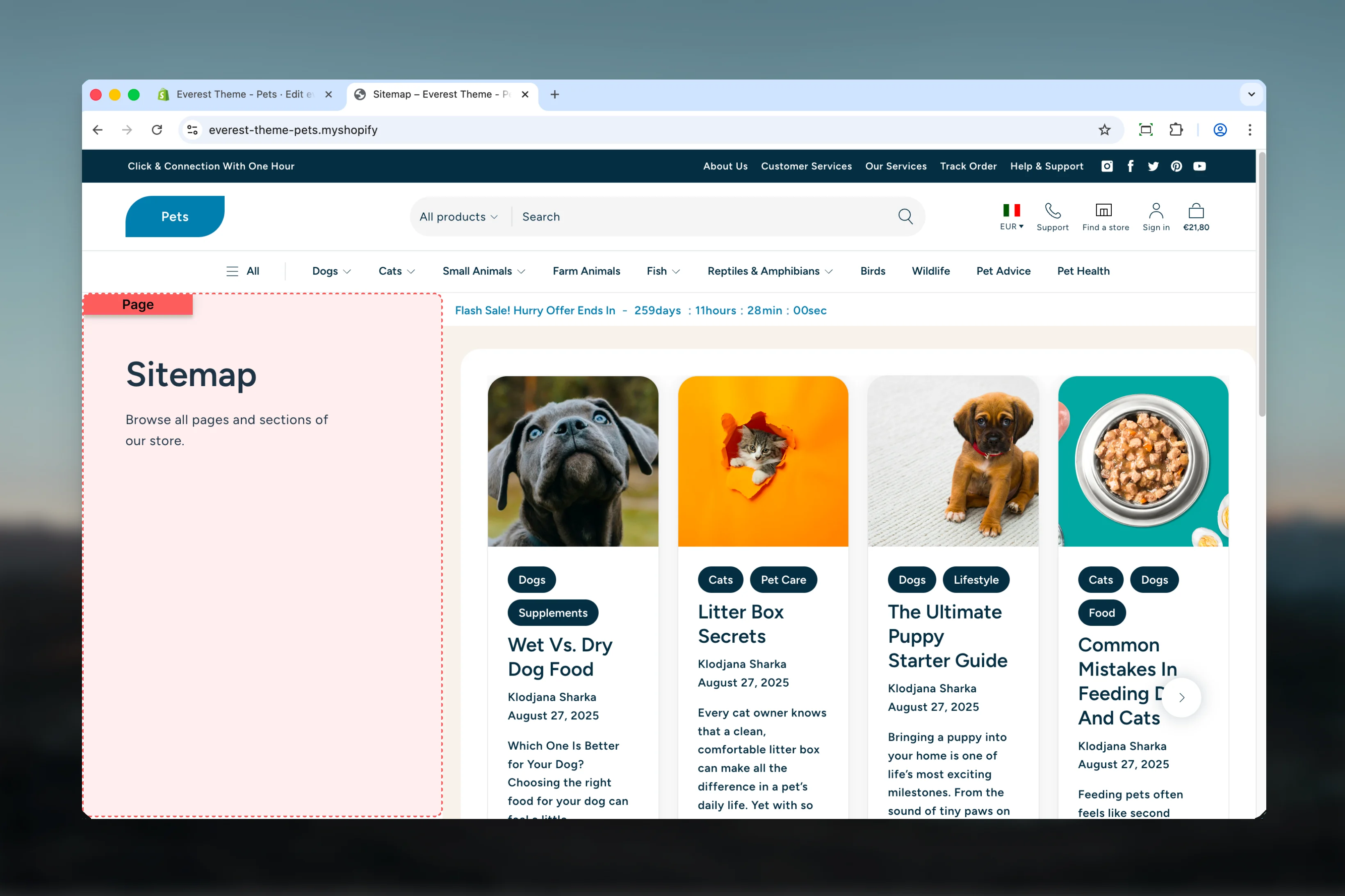 Page overview
