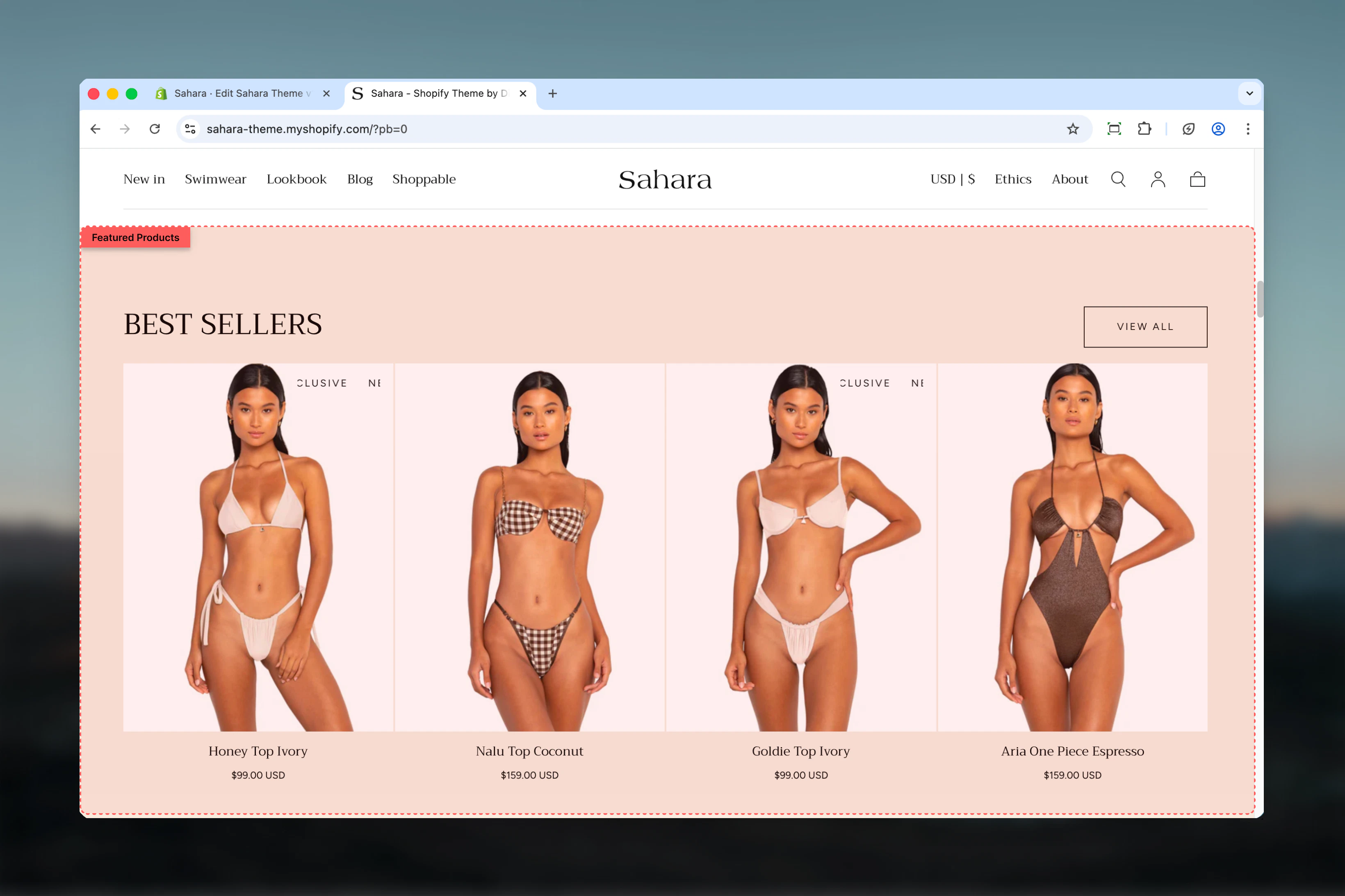 Featured products section overview