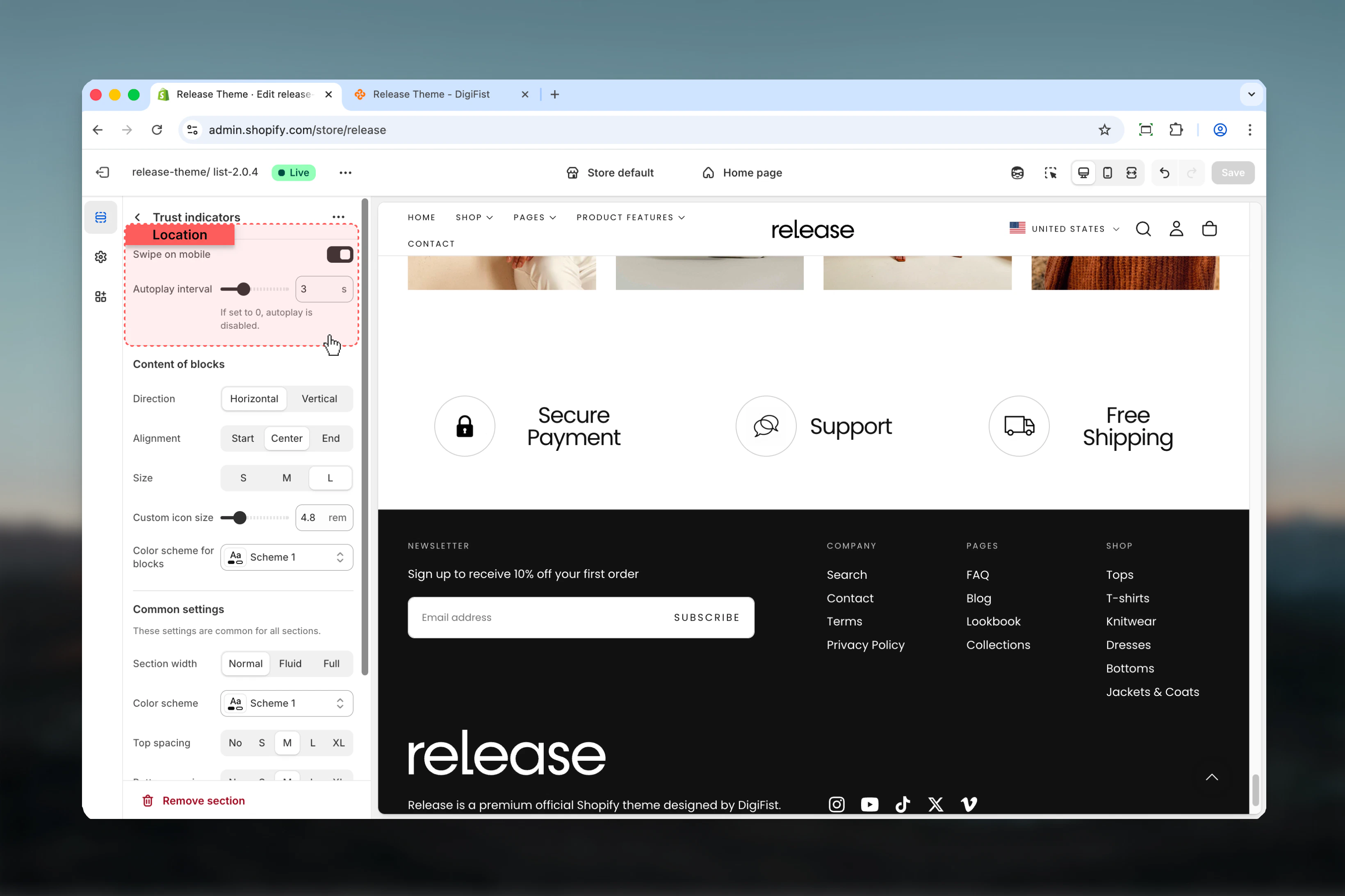 Slideshow configuration