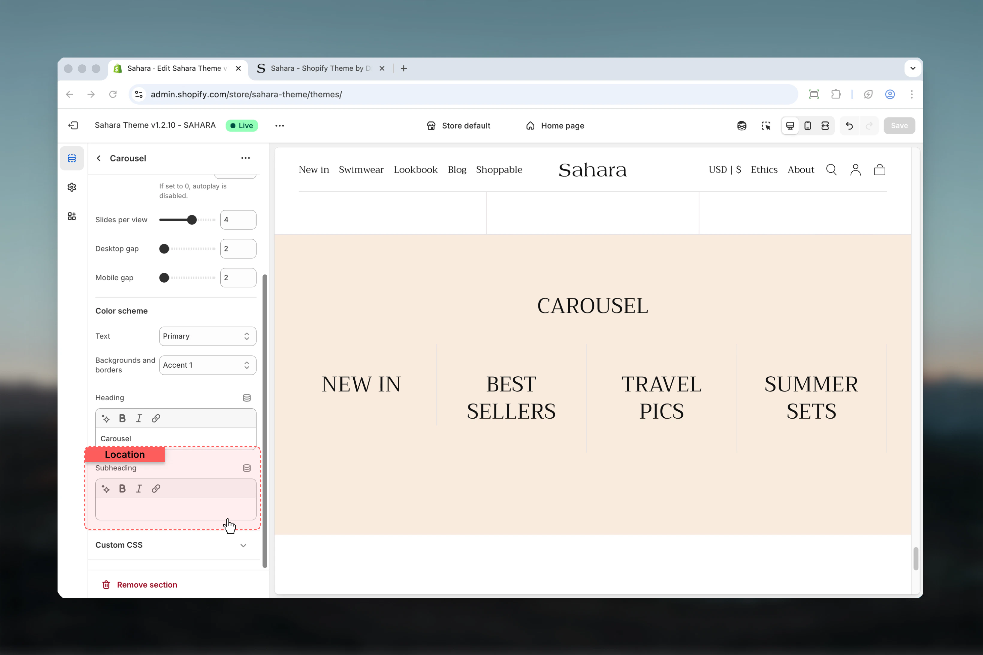 Content configuration
