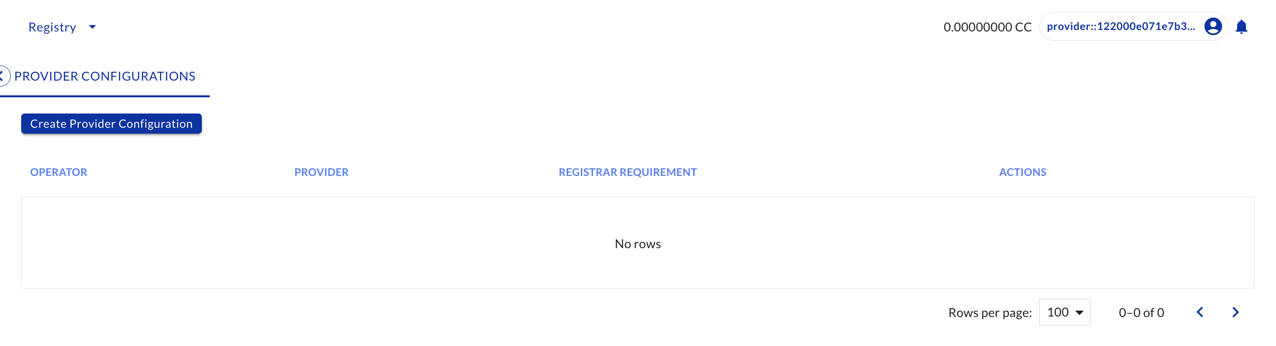 Provider configuration step 1