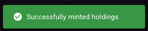 Mint success banner