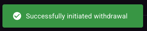 Withdrawal success popup