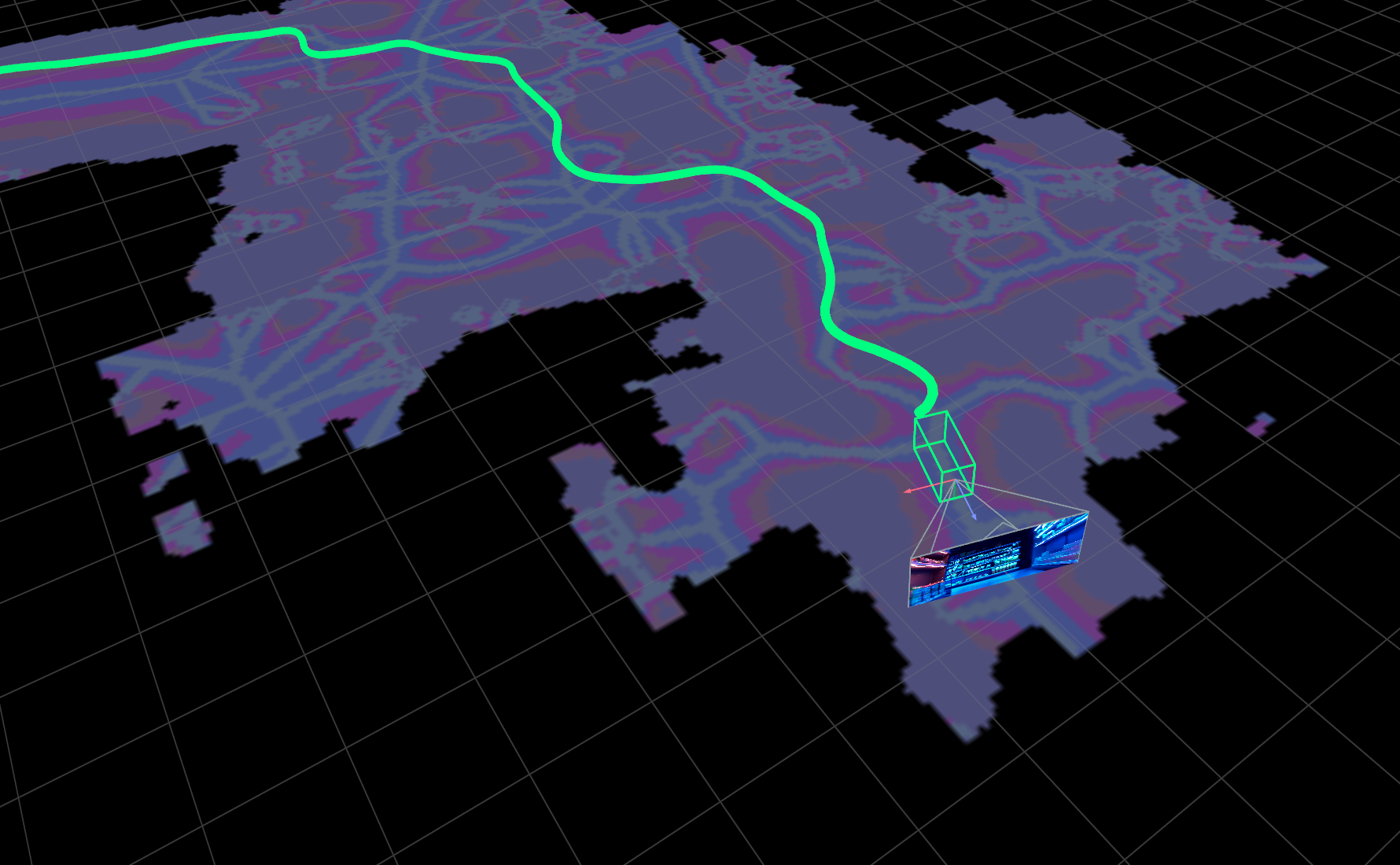 Navigation costmap with path