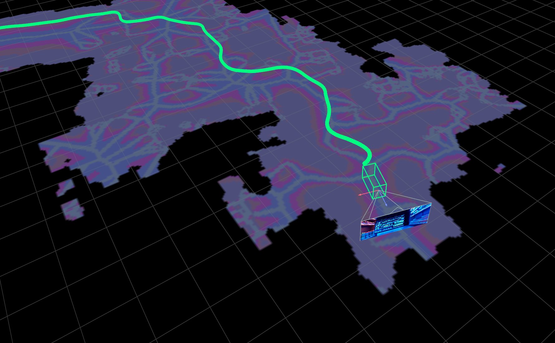 Navigation costmap with path